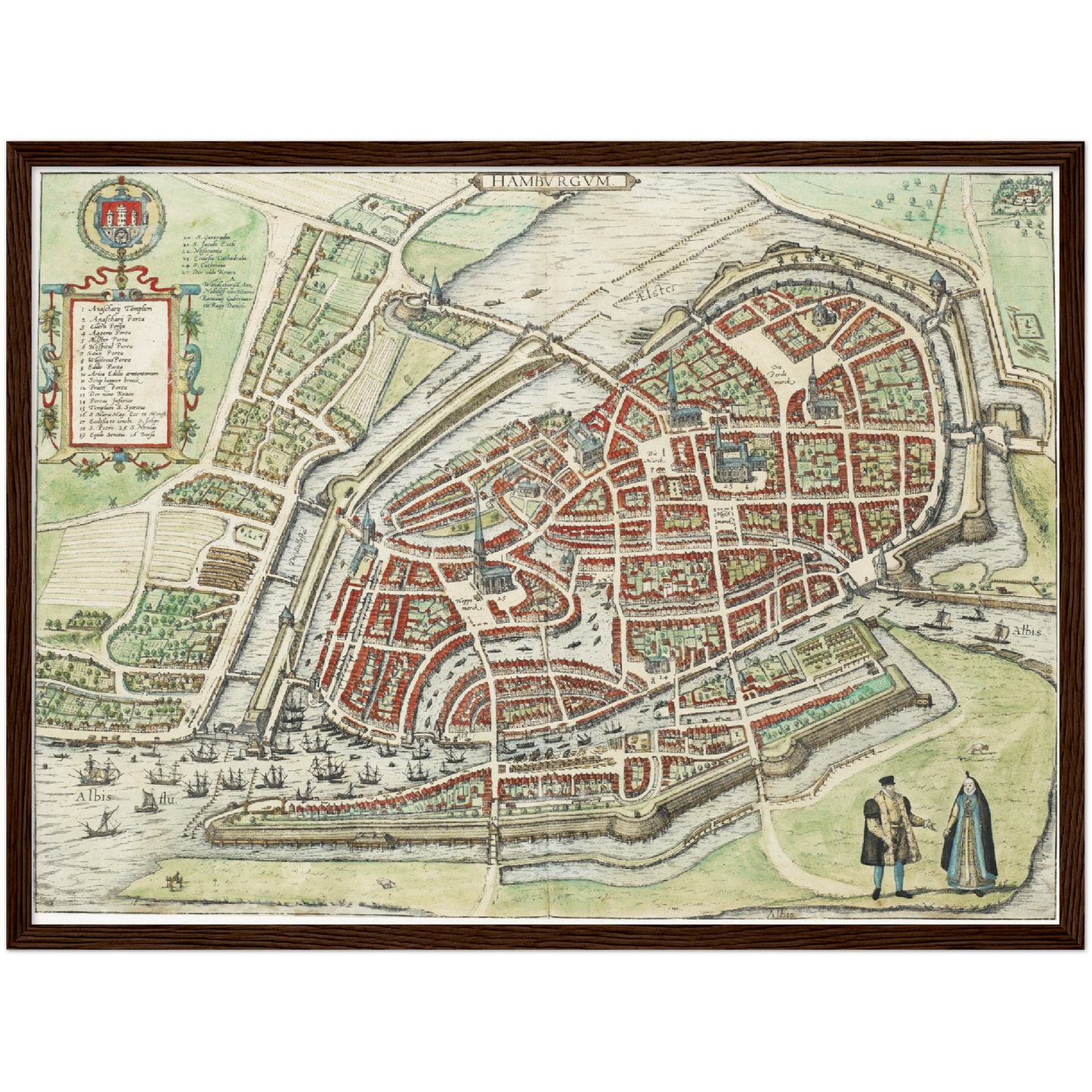 Historischer Stadtplan Hamburg um 1588