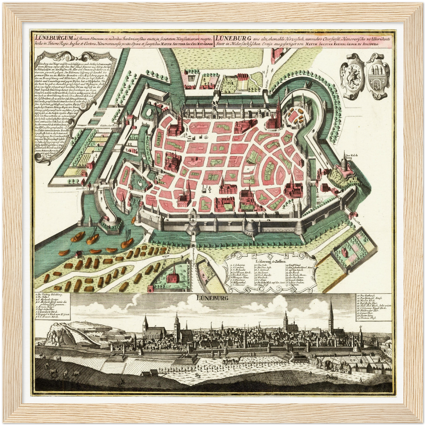Historische Stadtansicht Lüneburg um 1740