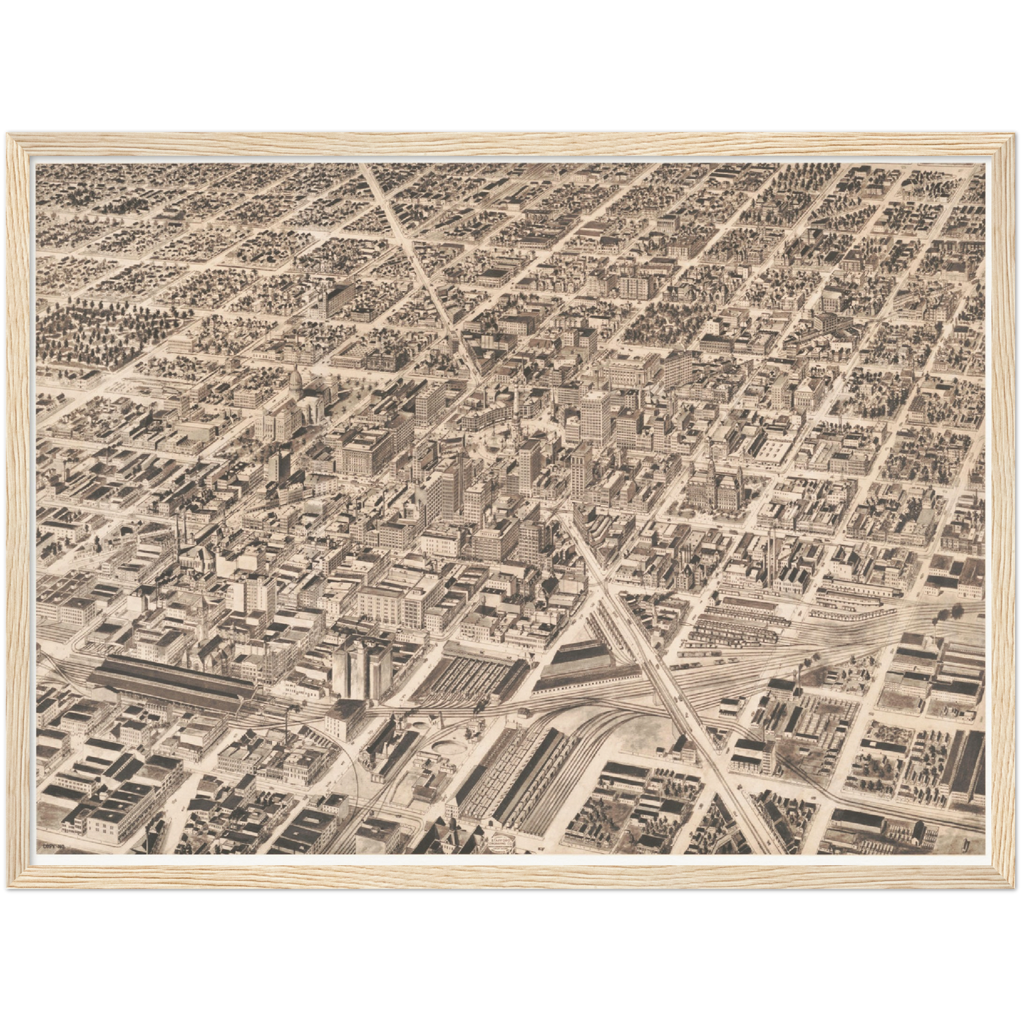 Historische Stadtansicht Indianapolis um 1913