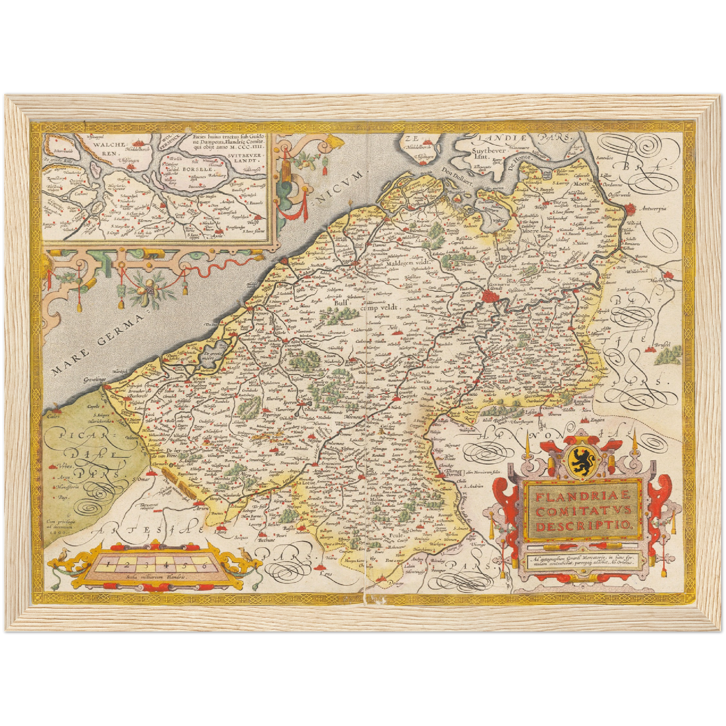 Historische Landkarte Flandern um 1609