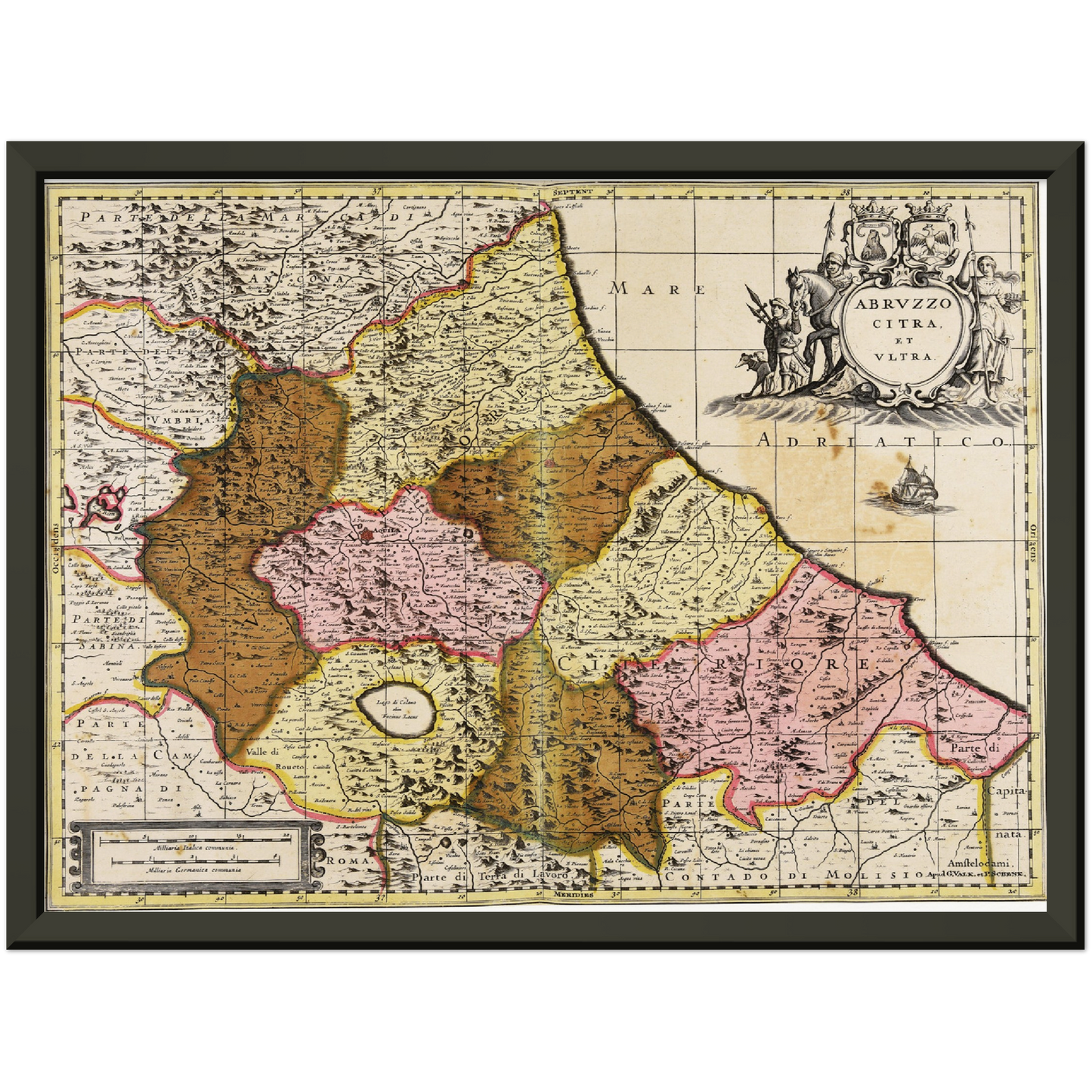 Historische Landkarte Abruzzen um 1700