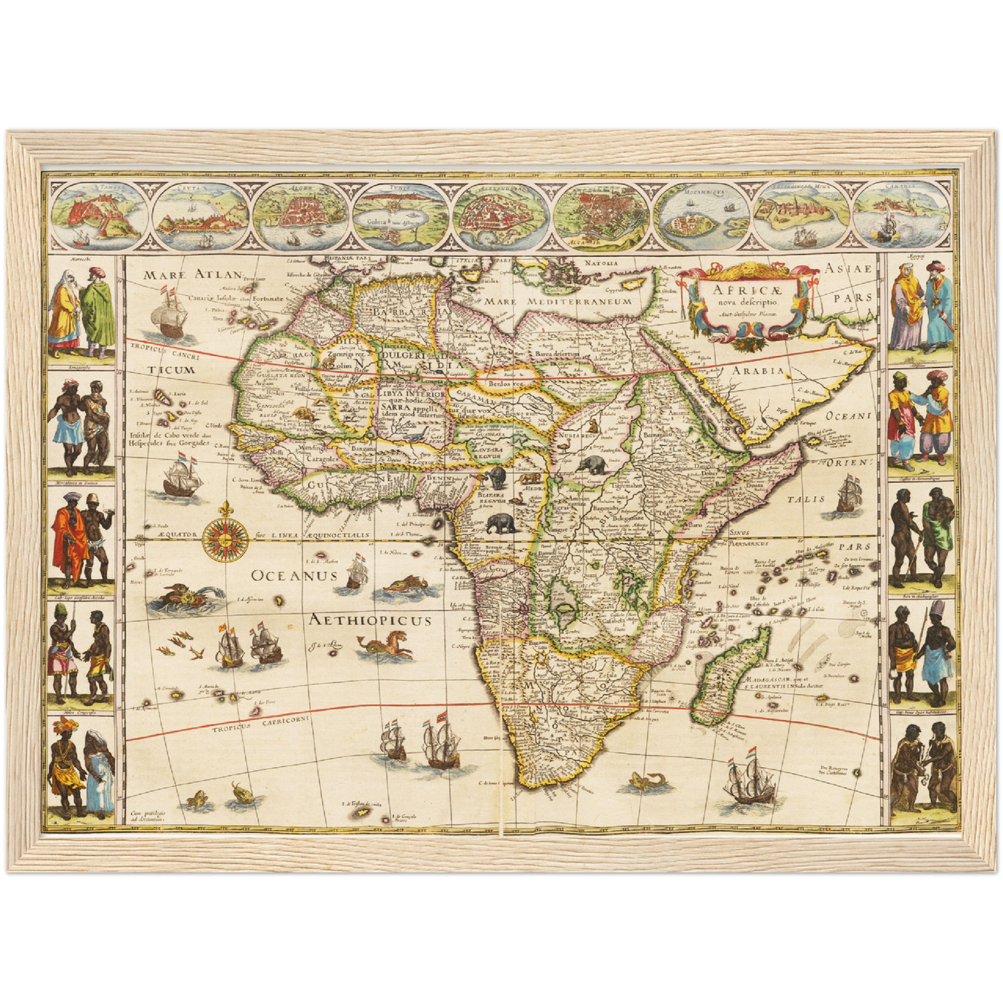 Historische Landkarte Afrika um 1635