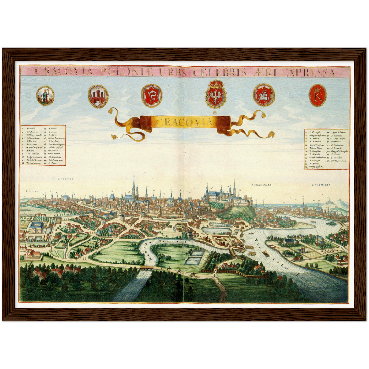 Historischer Stadtansicht Krakau um 1690