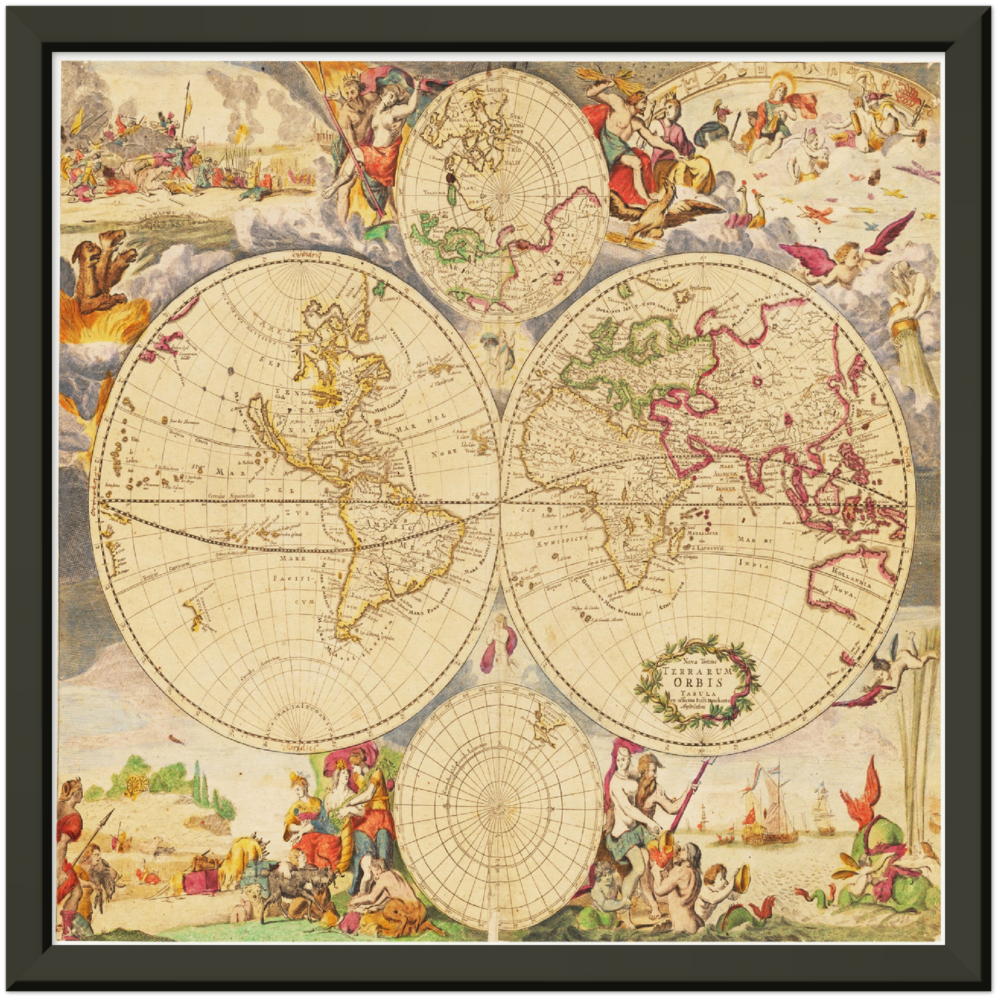 Historische Weltkarte um 1737