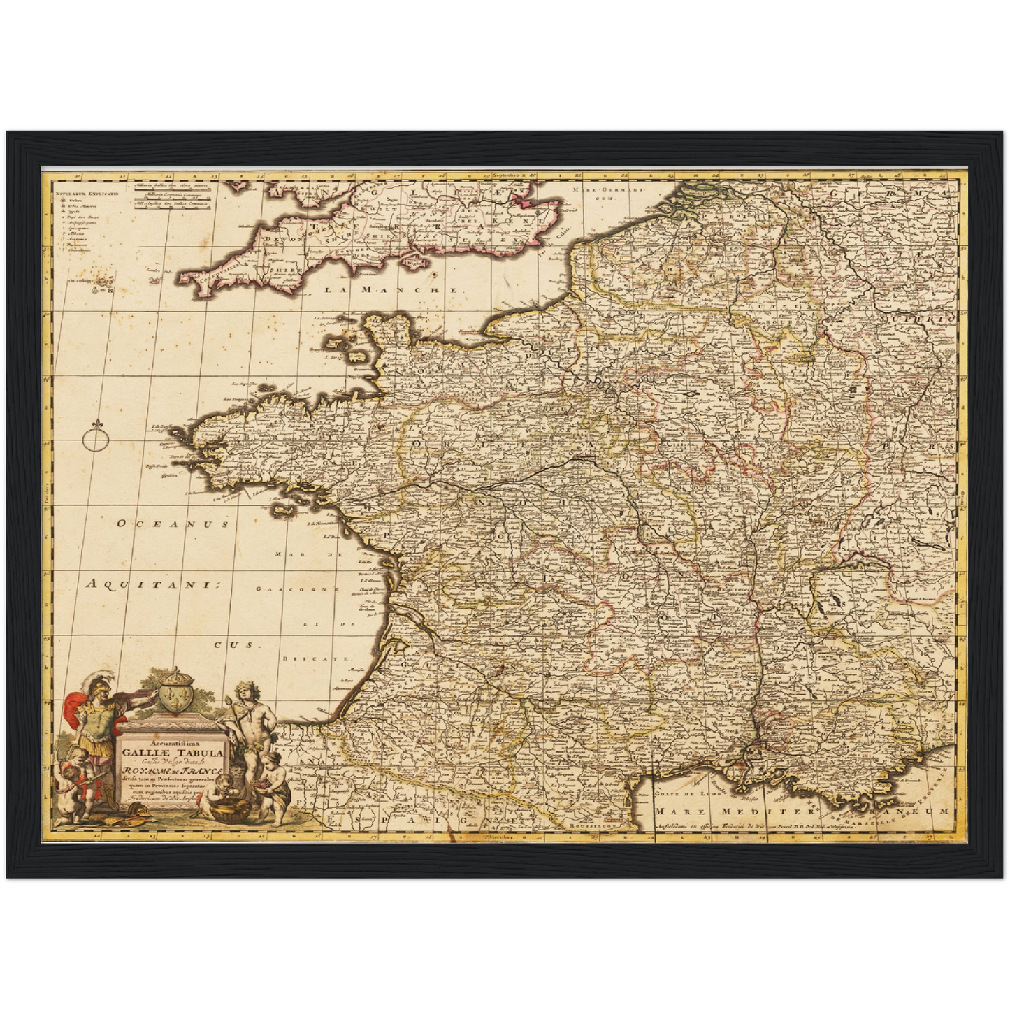 Historische Landkarte Frankreich um 1698