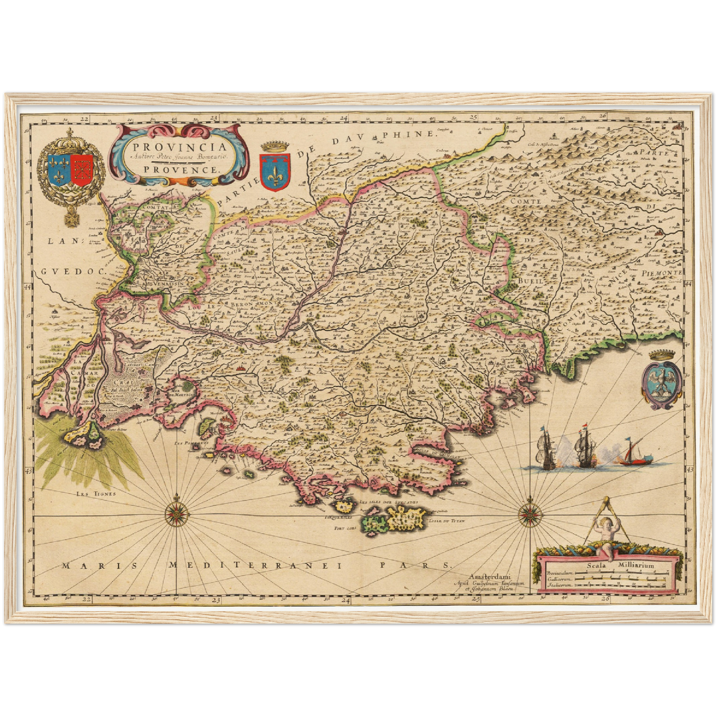 Historische Landkarte Provence um 1635