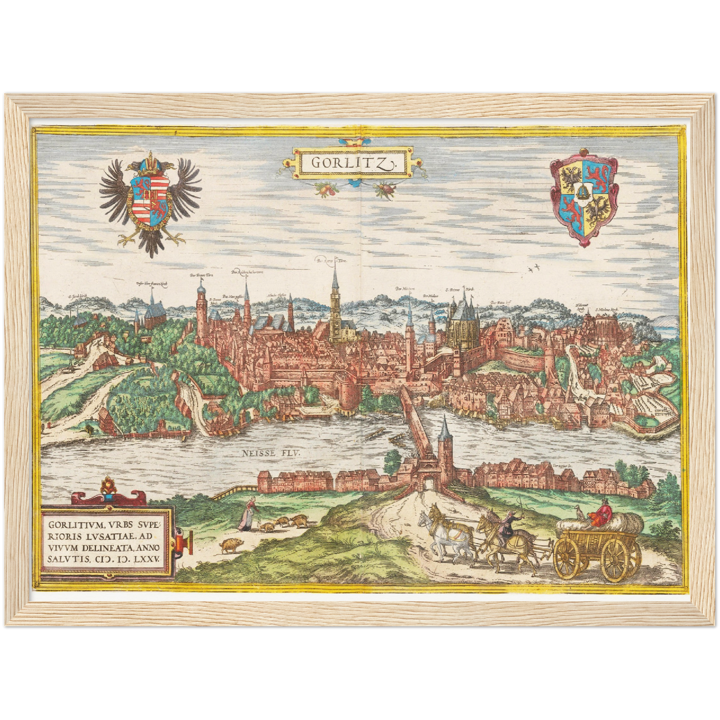Historische Stadtansicht Görlitz um 1592