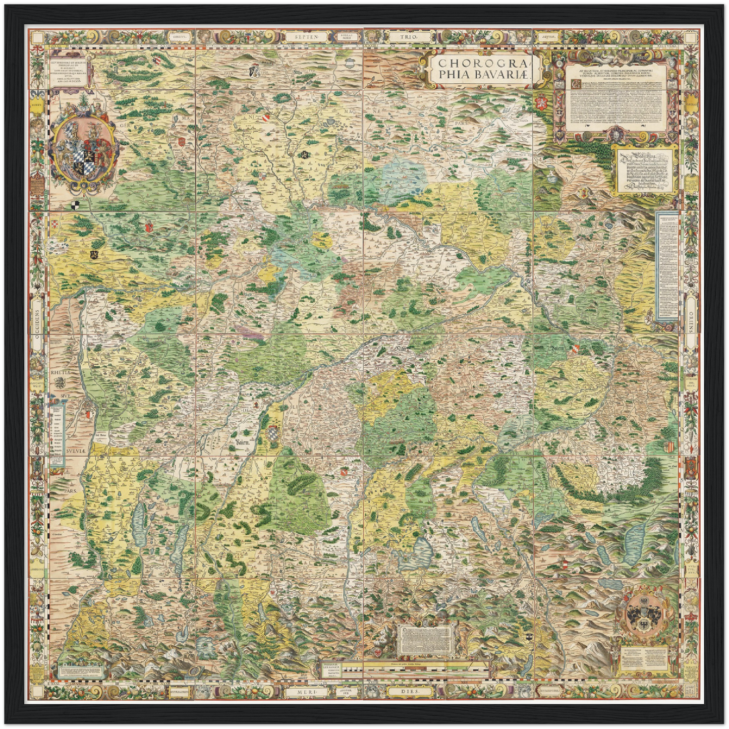 Historische Landkarte Bayern um 1568