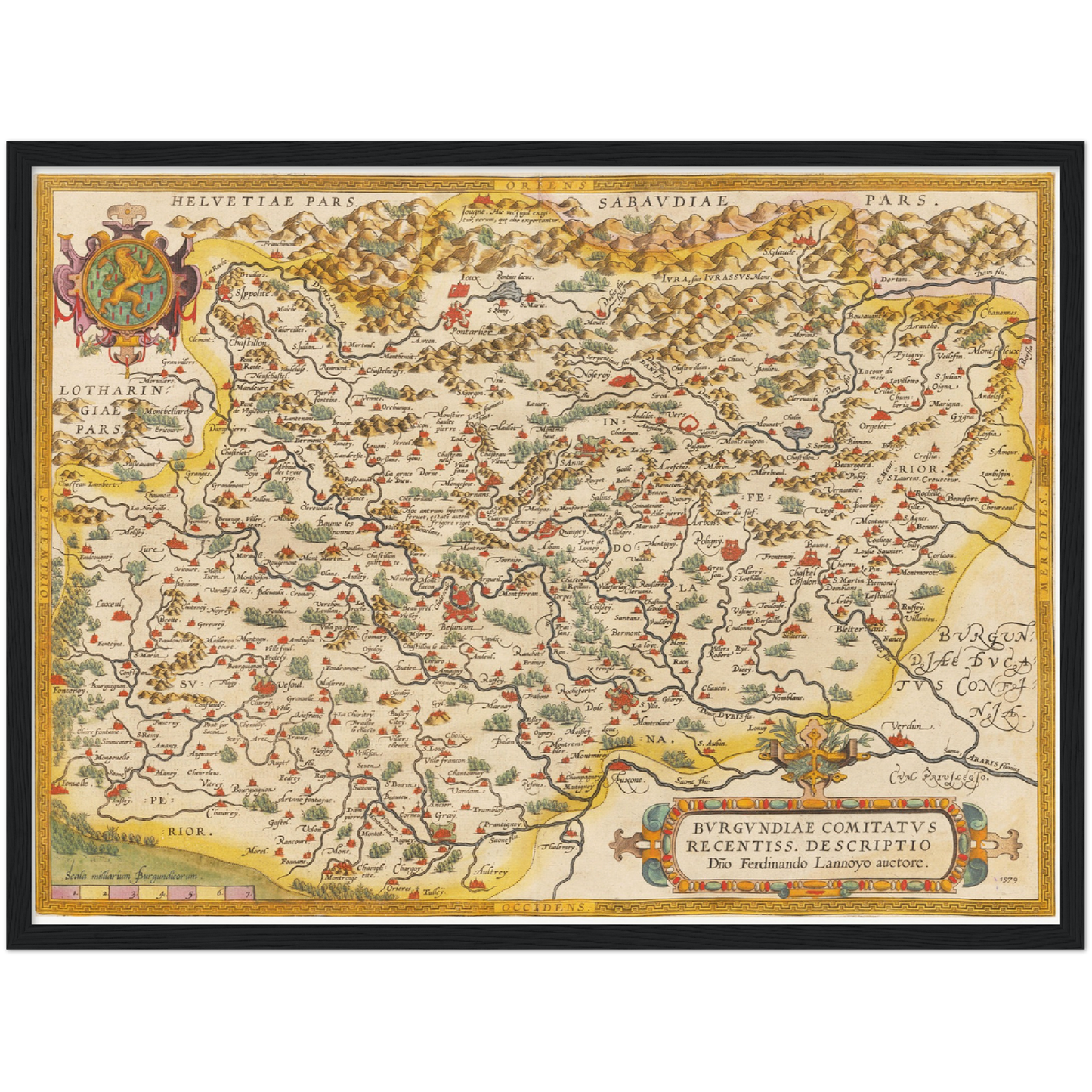 Historische Landkarte Burgund um 1609