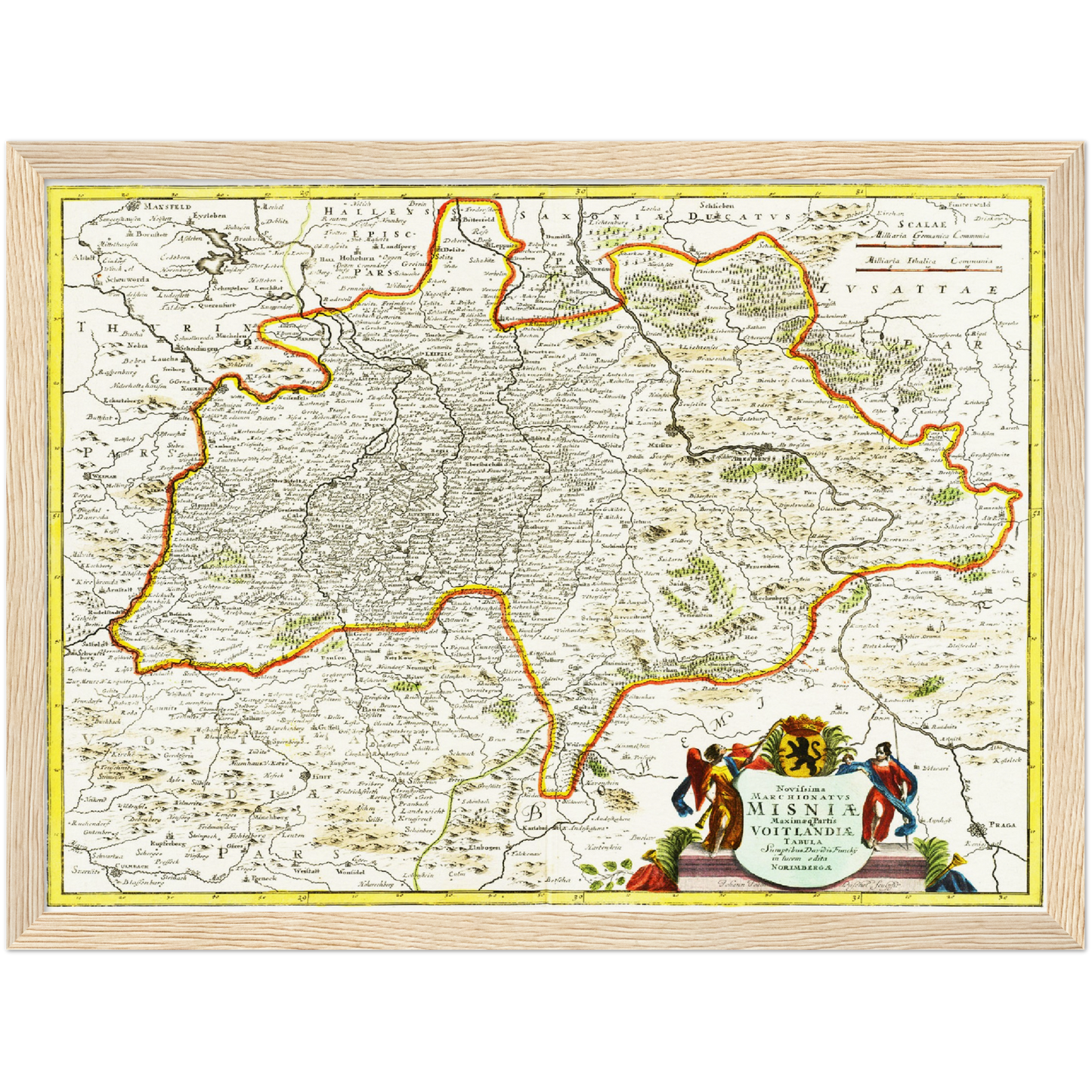 Historische Landkarte Meißen um 1700