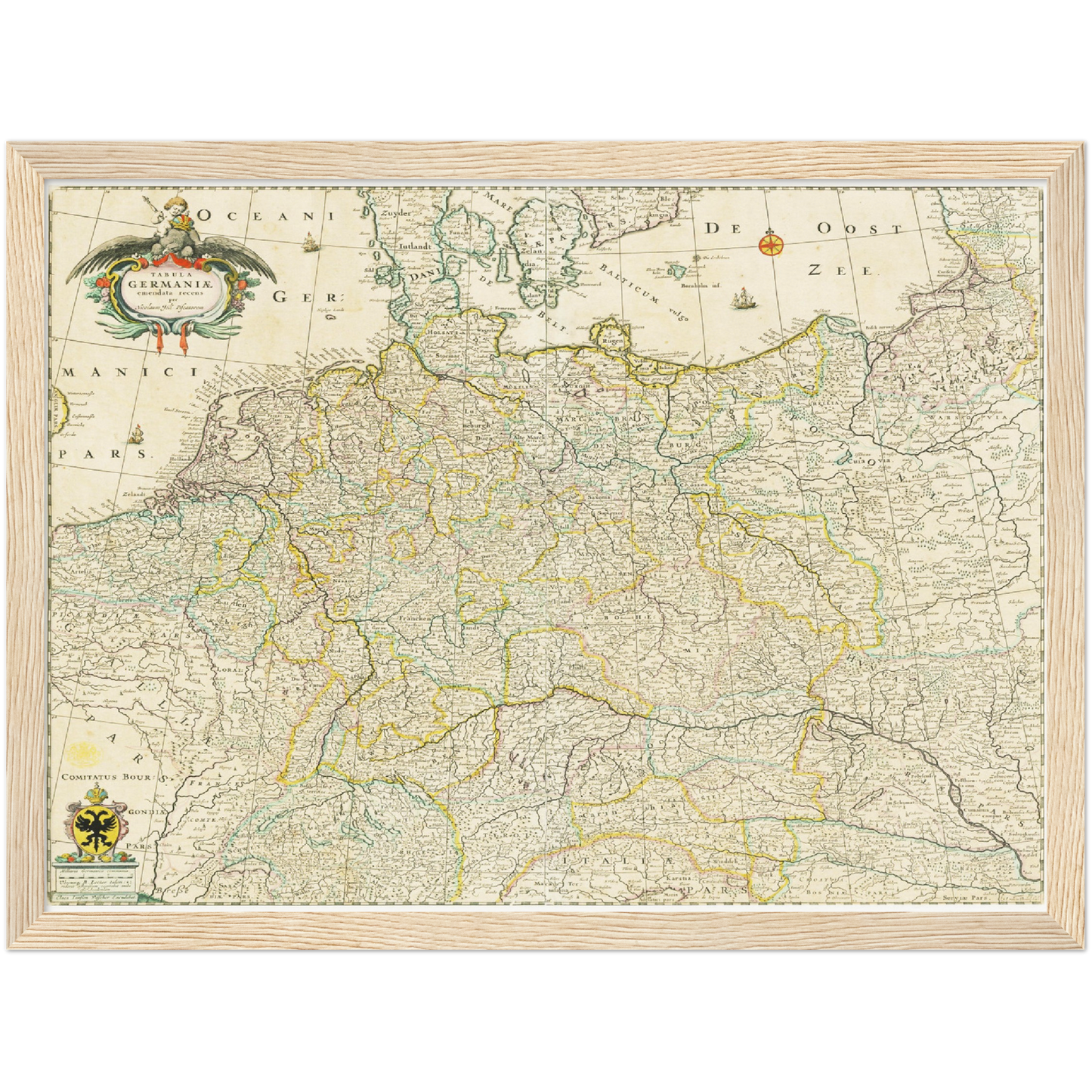 Historische Landkarte Deutschland um 1650