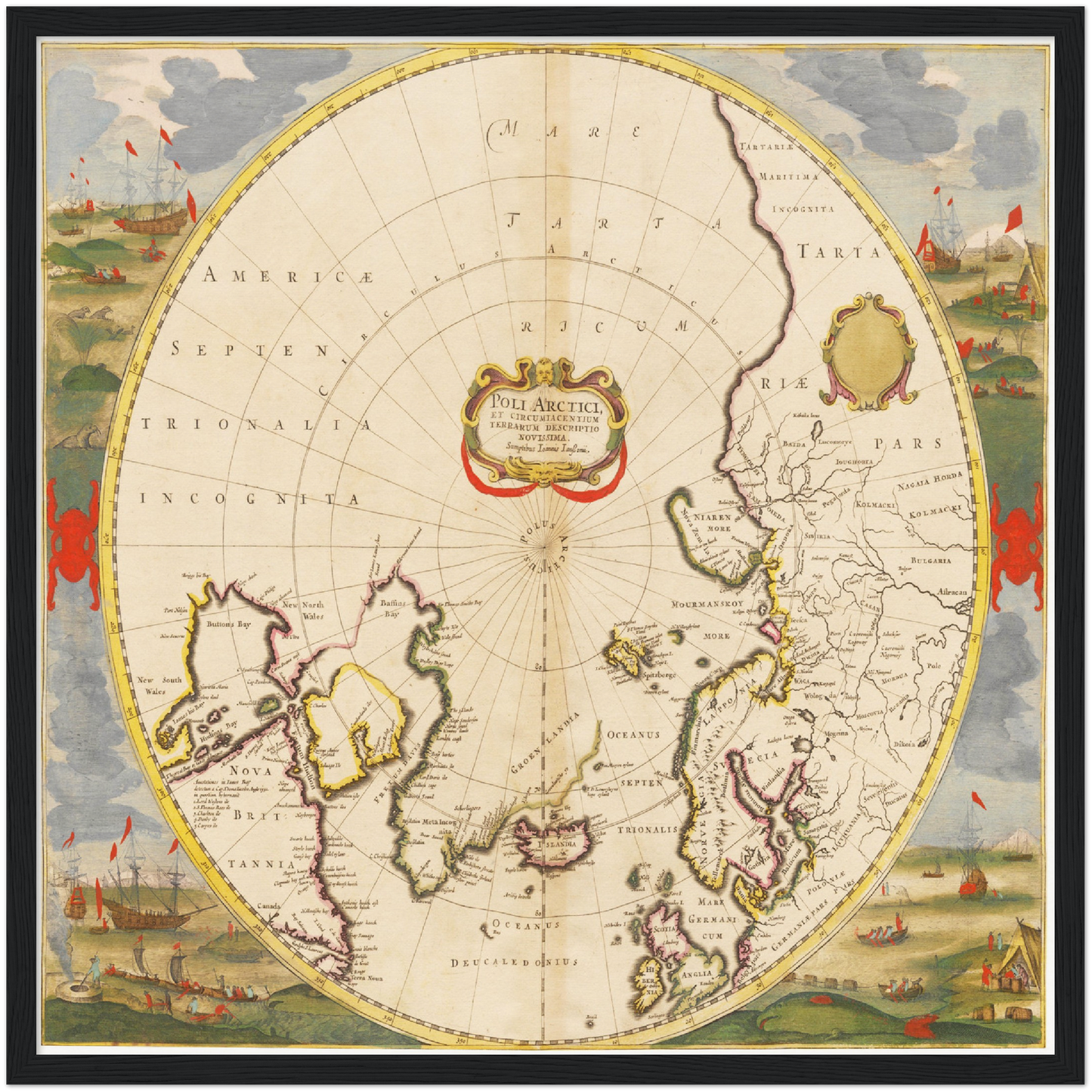 Historische Landkarte Arktis um 1694