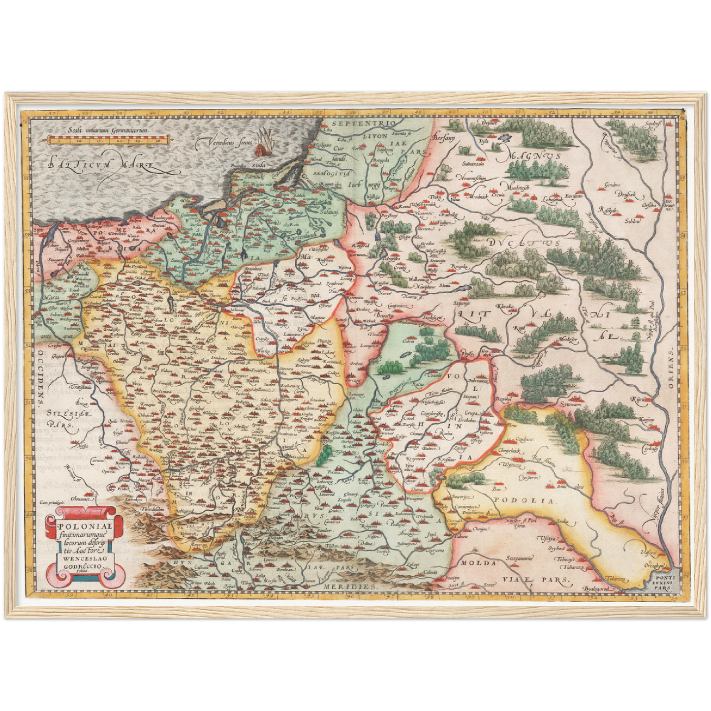 Historische Landkarte Polen um 1570