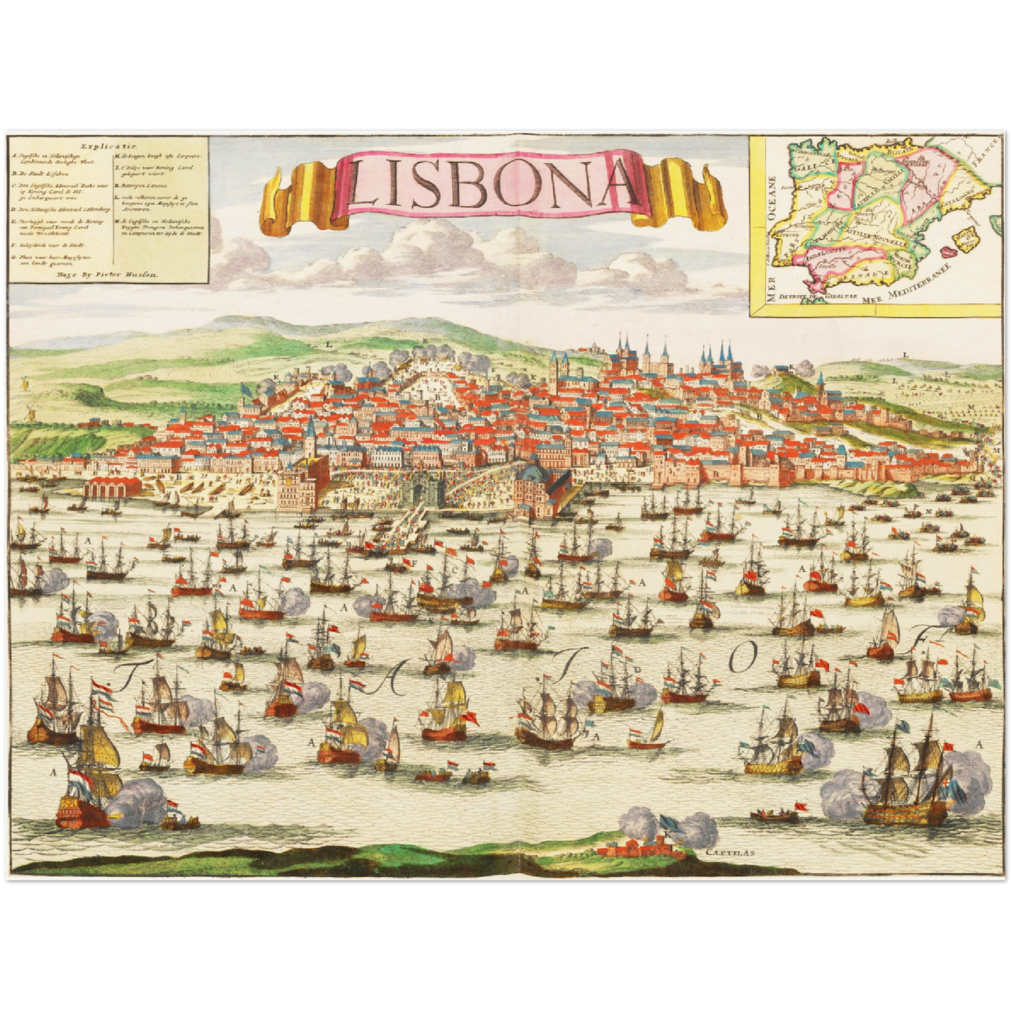 Historische Stadtansicht Lissabon um 1700