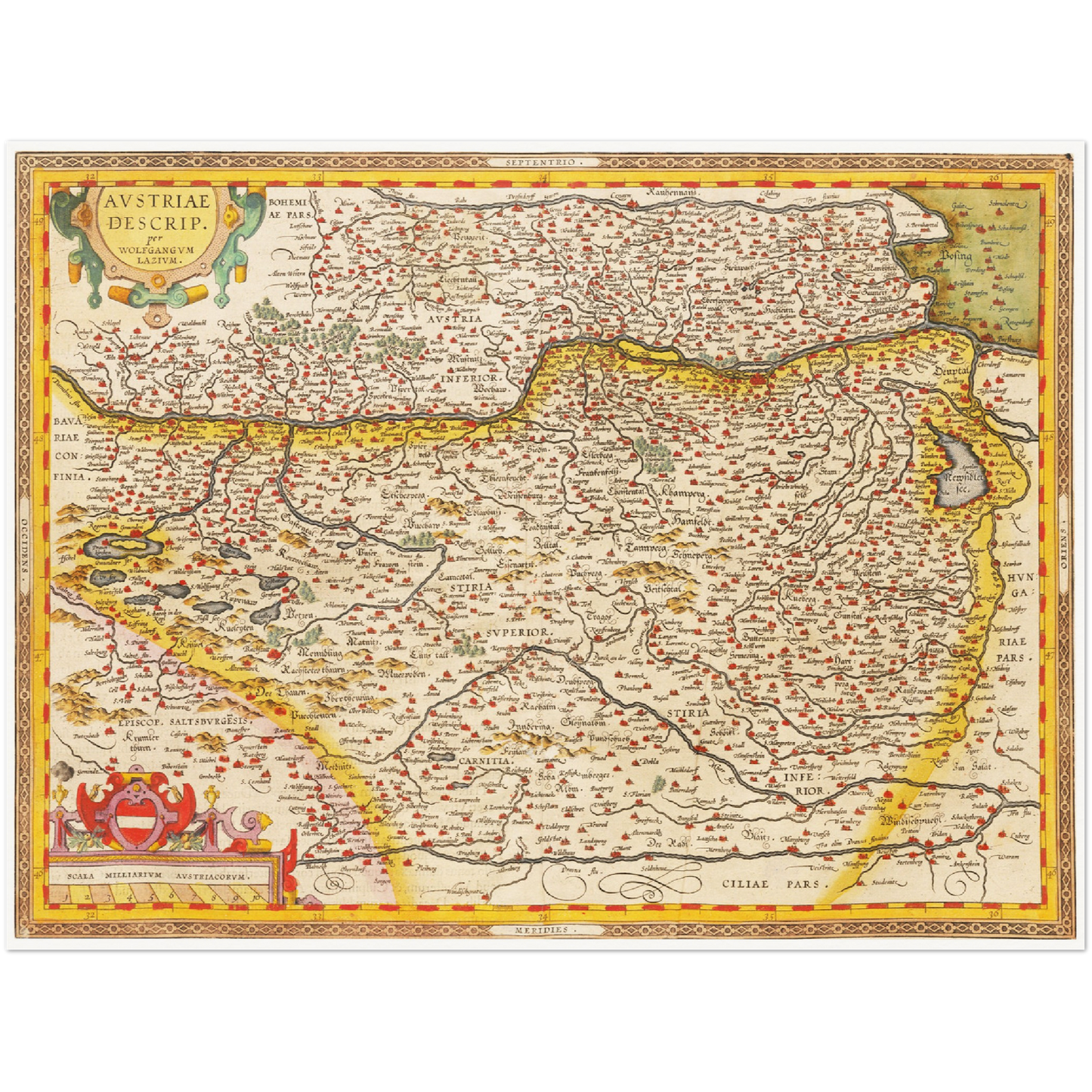 Historische Landkarte Österreich um 1609