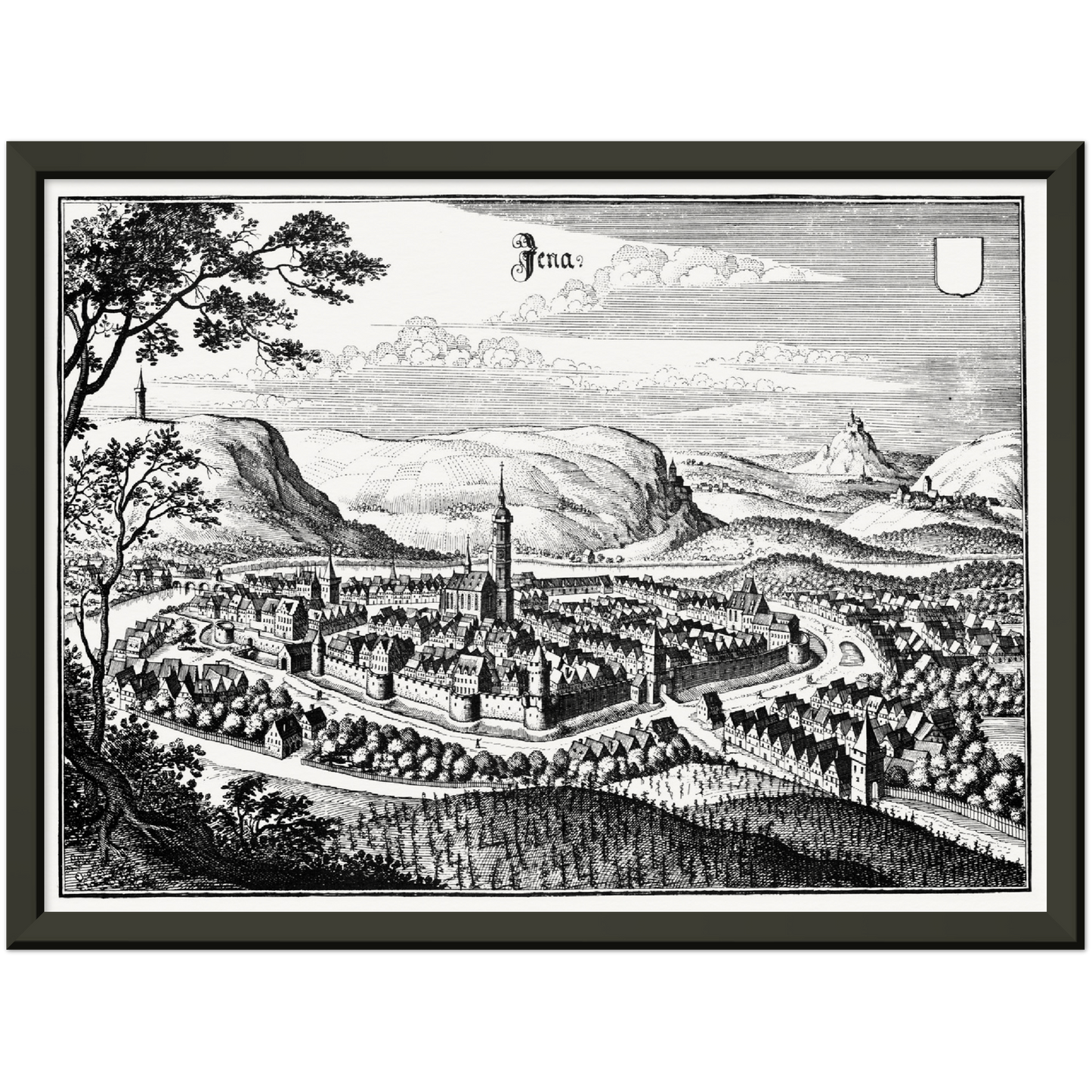 Historische Stadtansicht Jena um 1650