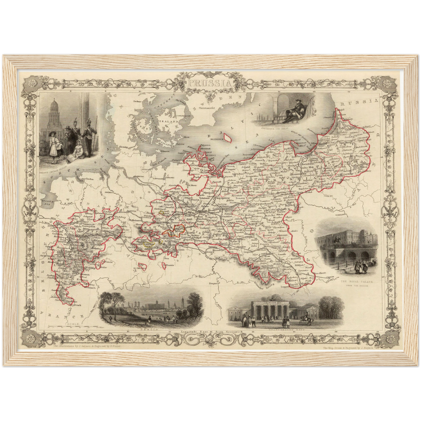 Historische Landkarte Preußen um 1850