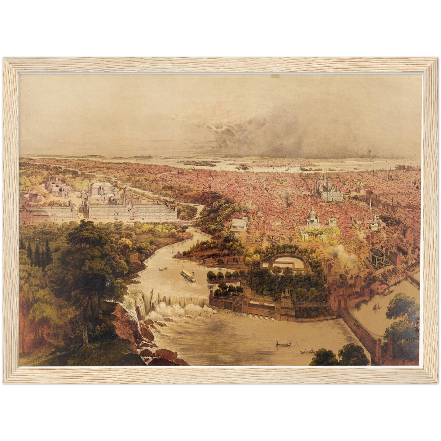 Historische Stadtansicht Philadelphia um 1875