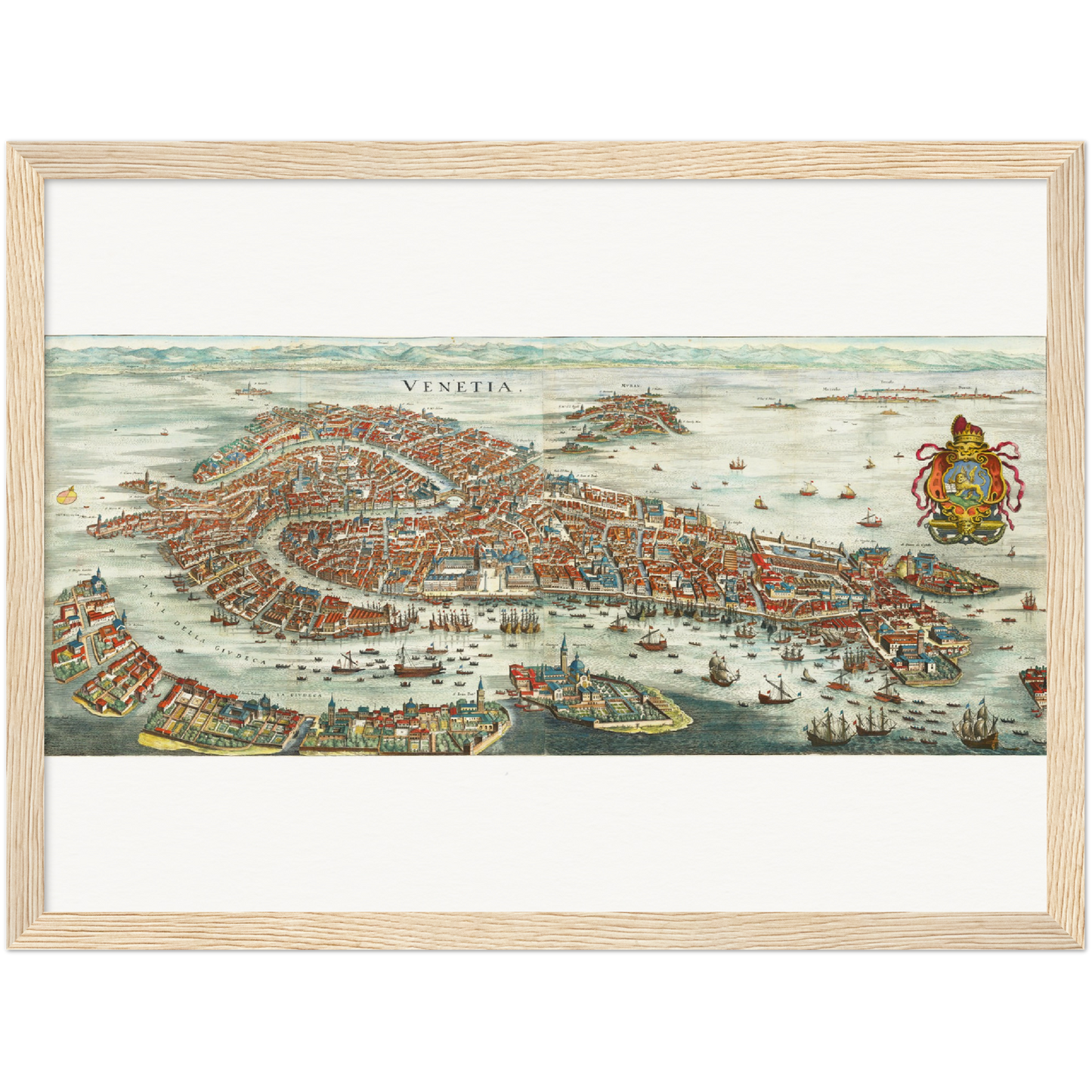 Historische Stadtansicht Venedig um 1636