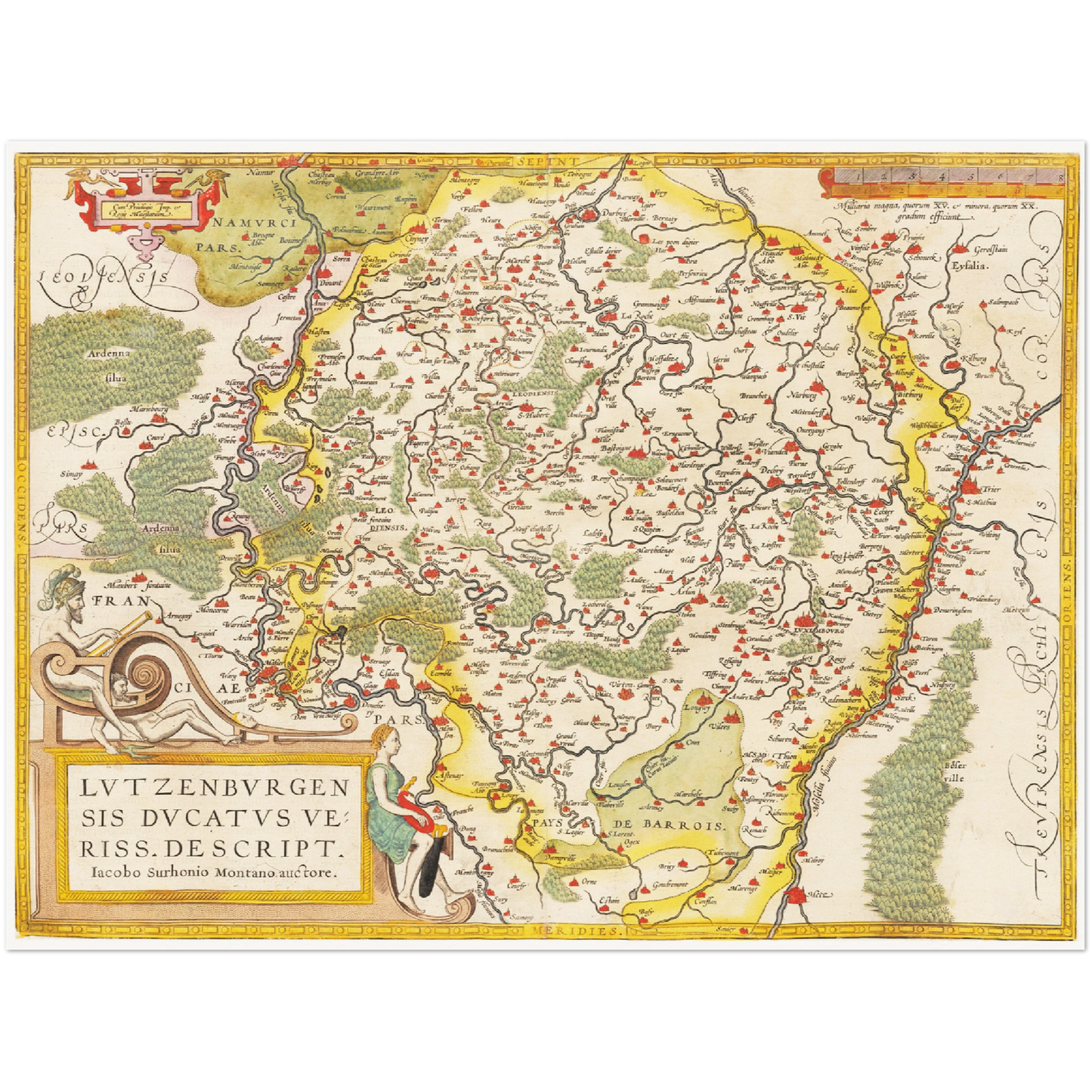 Historische Landkarte Luxemburg um 1609