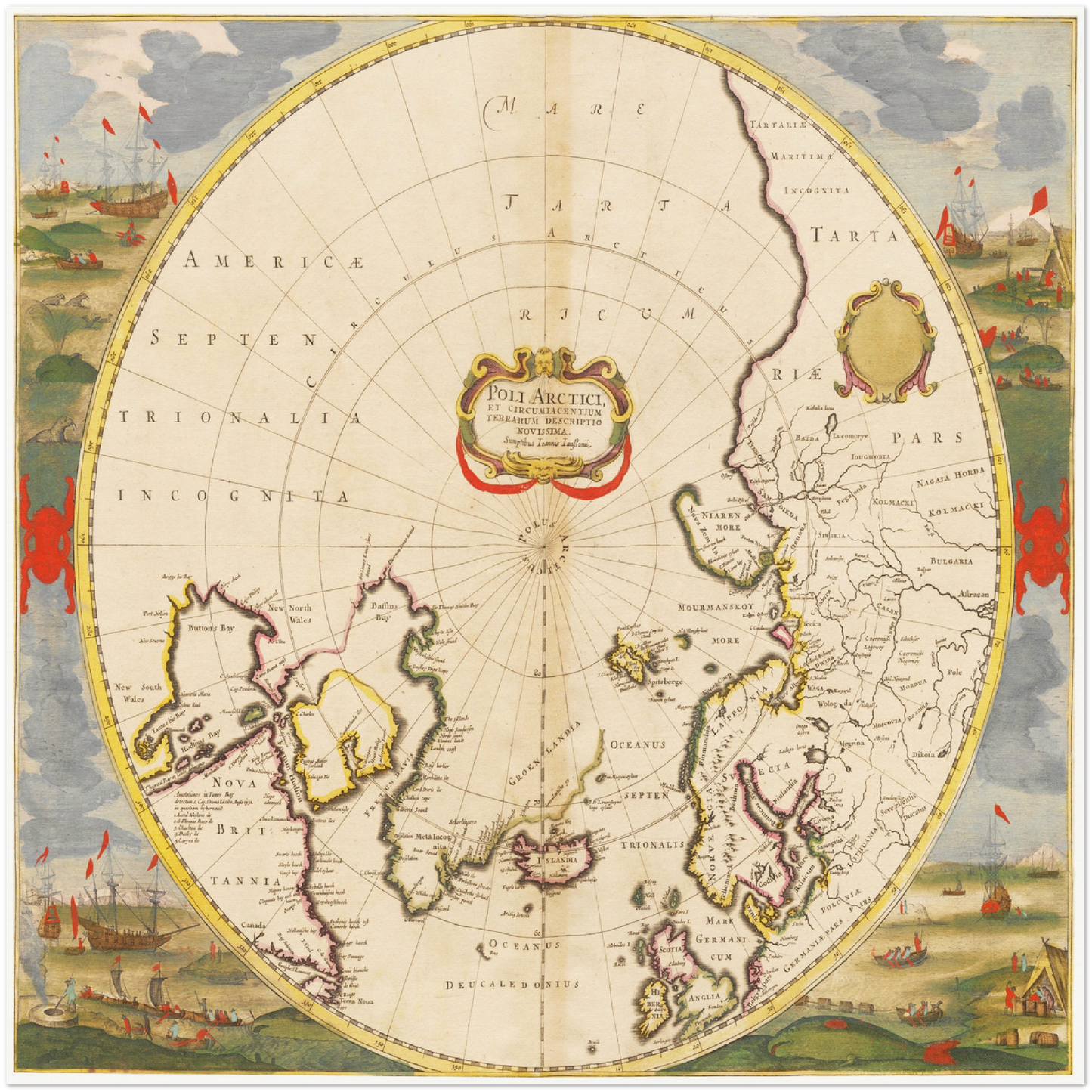 Historische Landkarte Arktis um 1694