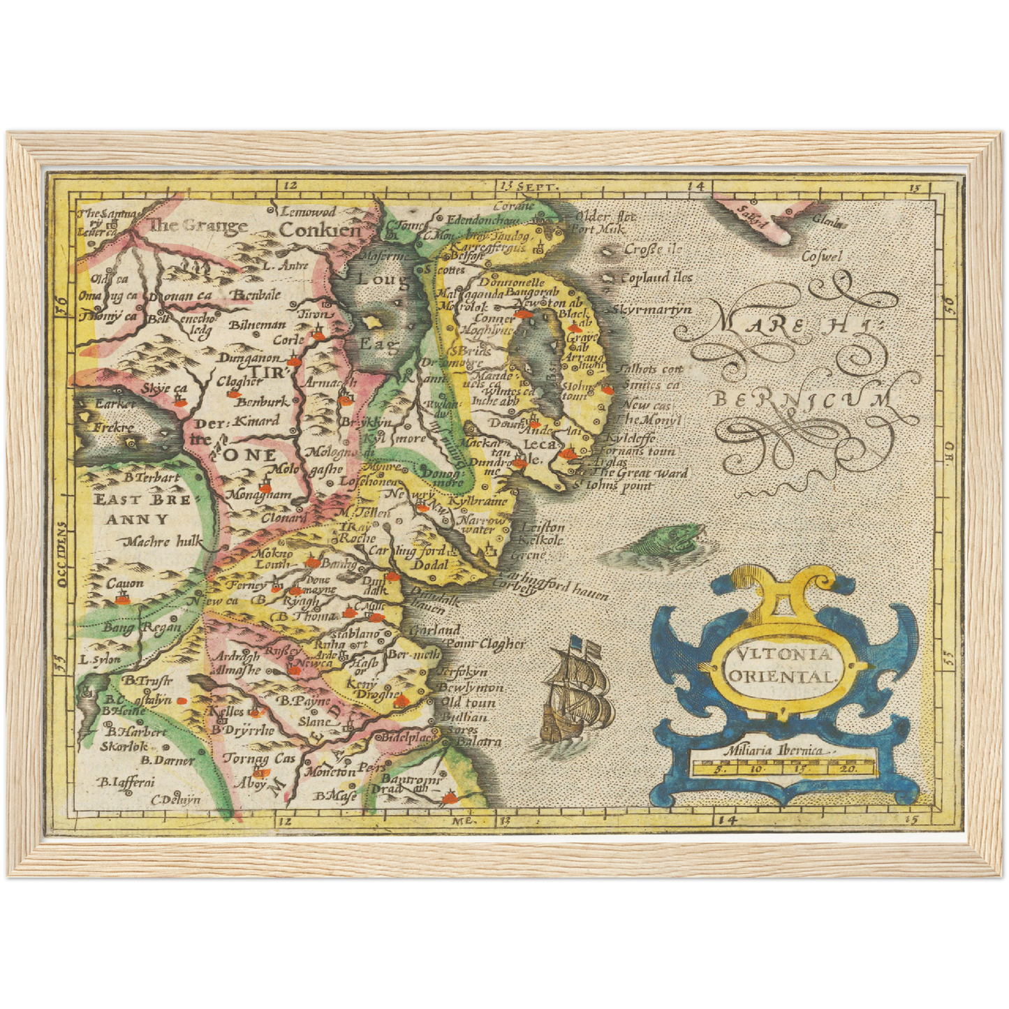 Historische Landkarte Dublin um 1609