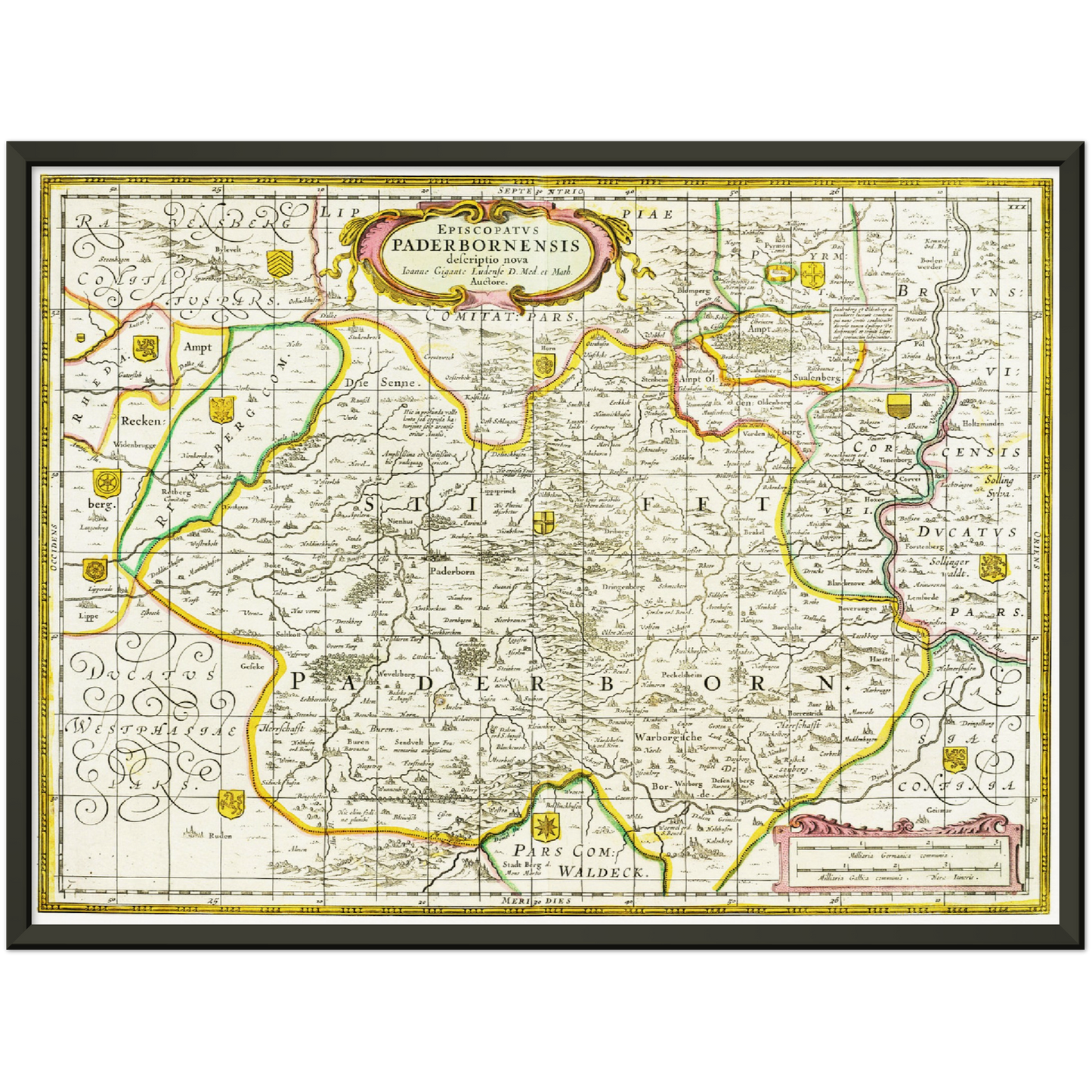 Historische Landkarte Paderborn um 1700