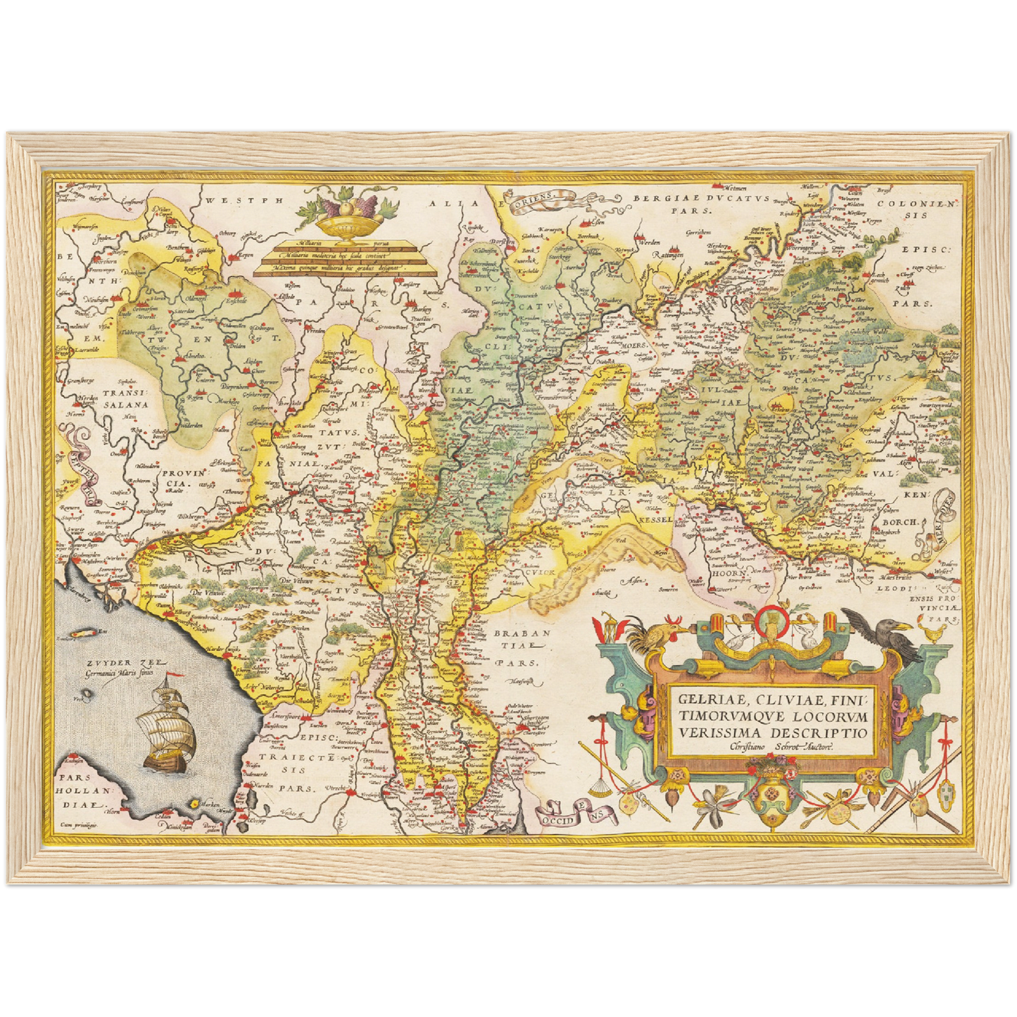 Historische Landkarte Niederrhein um 1609