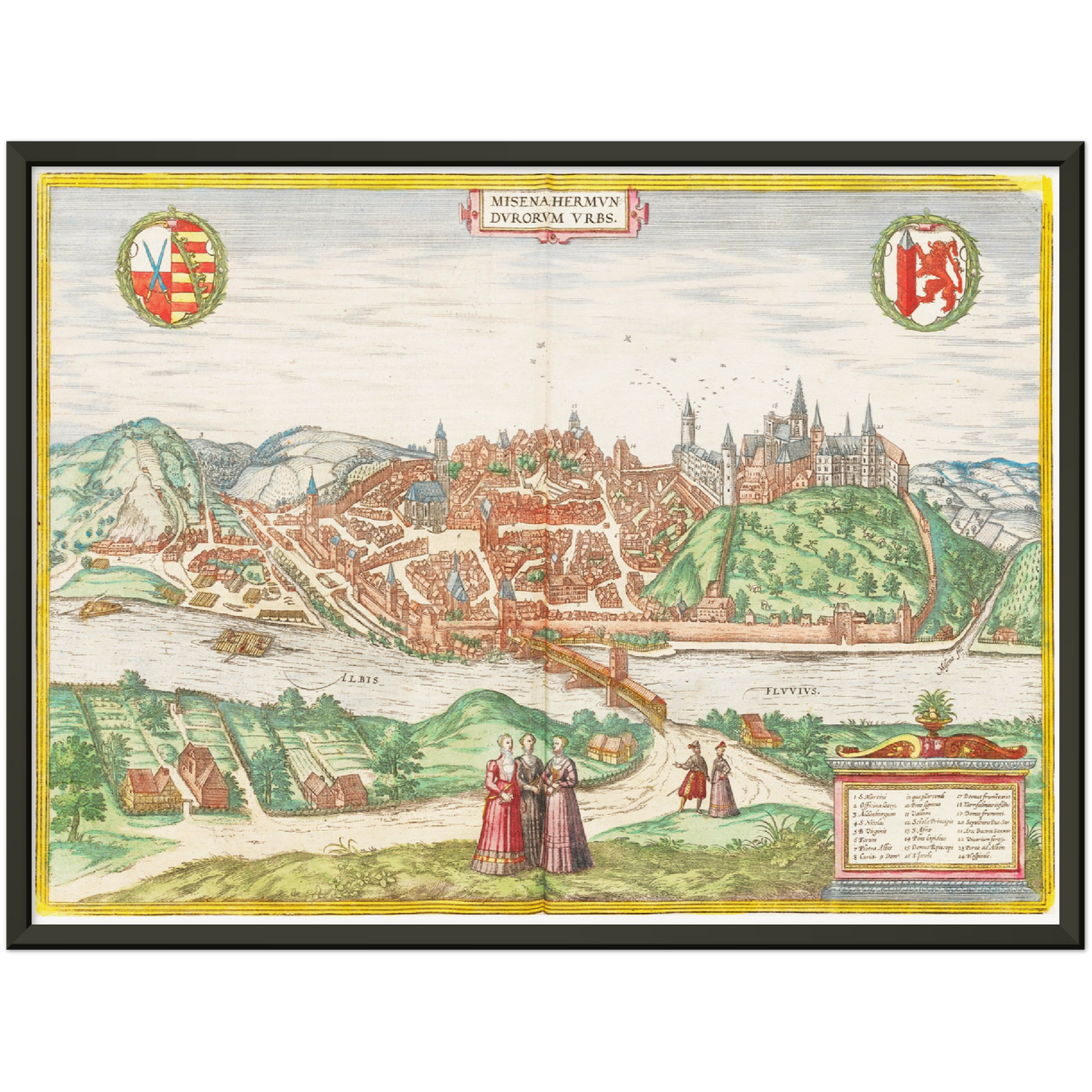 Historische Stadtansicht Meißen um 1575