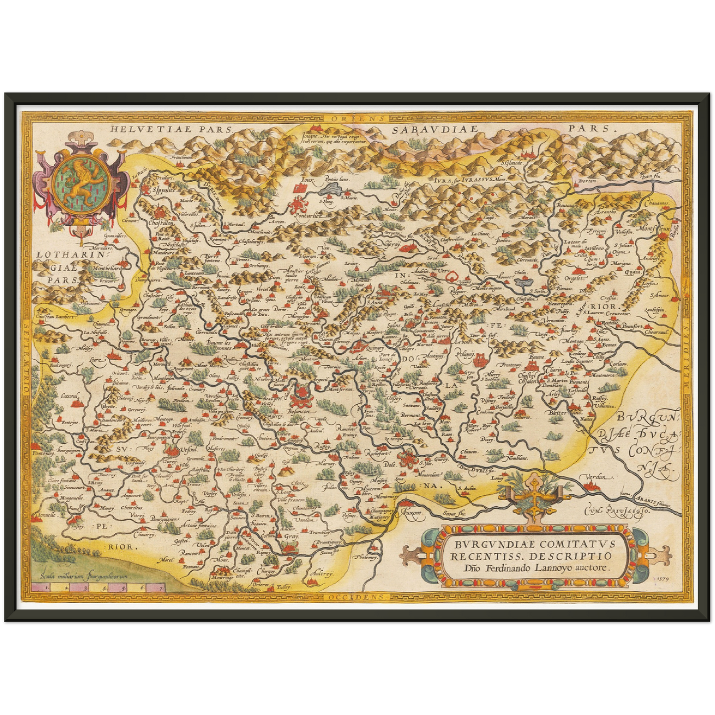 Historische Landkarte Burgund um 1609