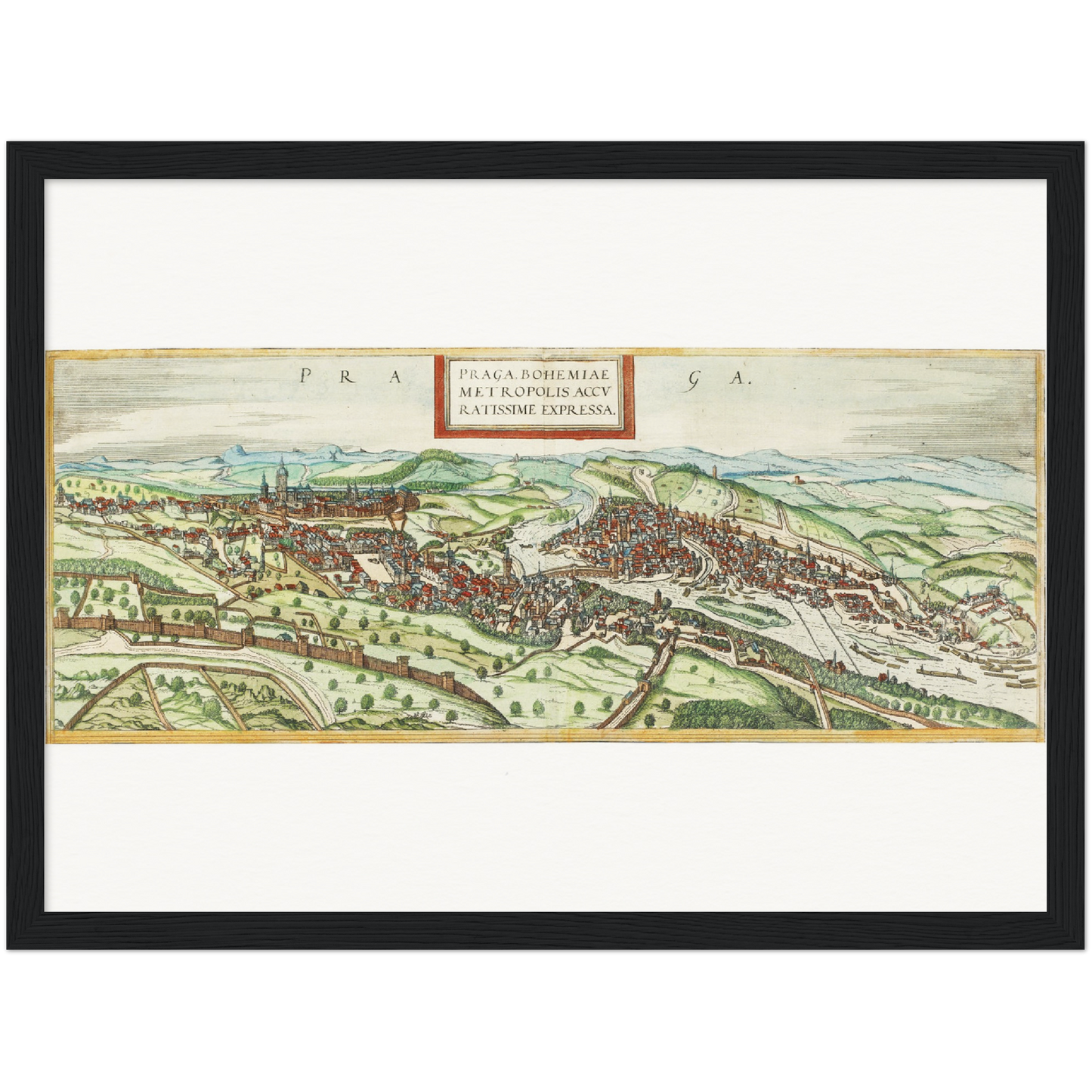 Historische Stadtansicht Prag um 1580