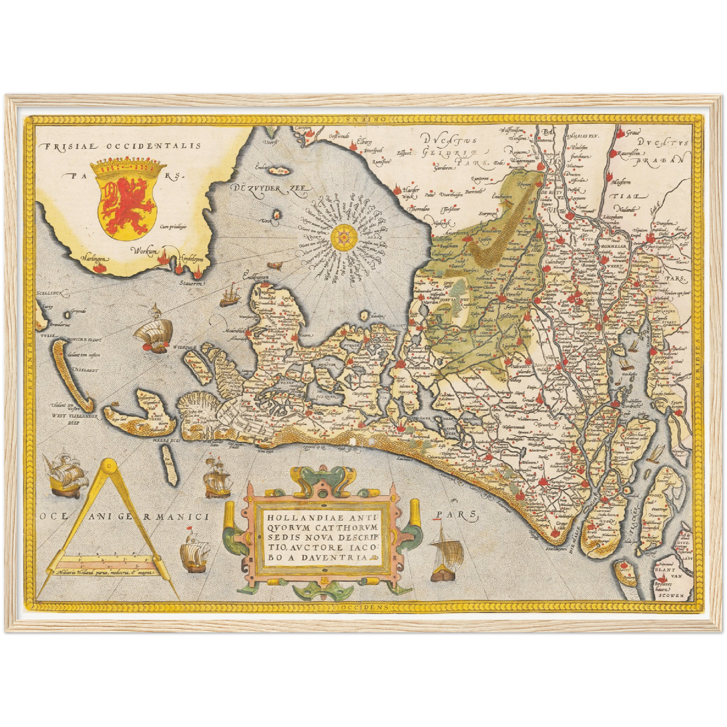 Historische Landkarte Provinz Holland um 1609
