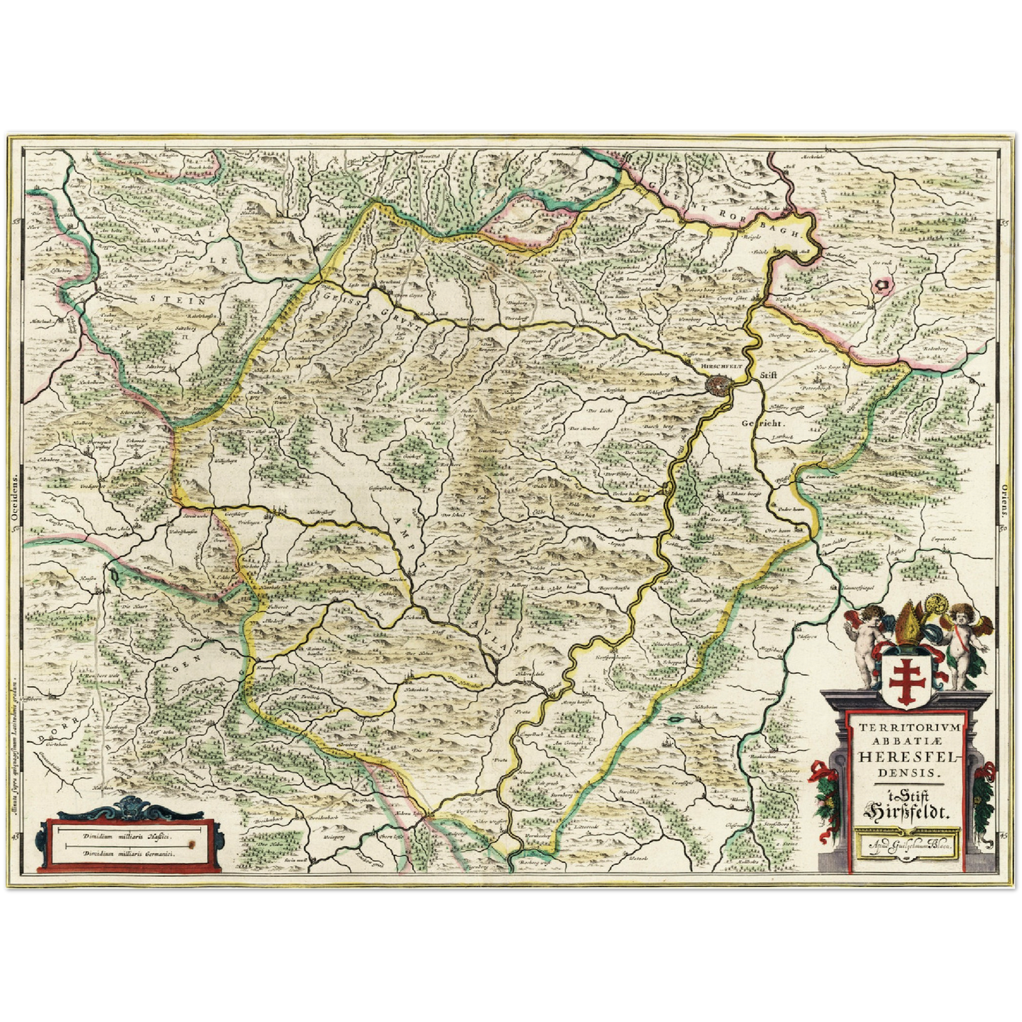 Historische Landkarte Bad Hersfeld um 1647