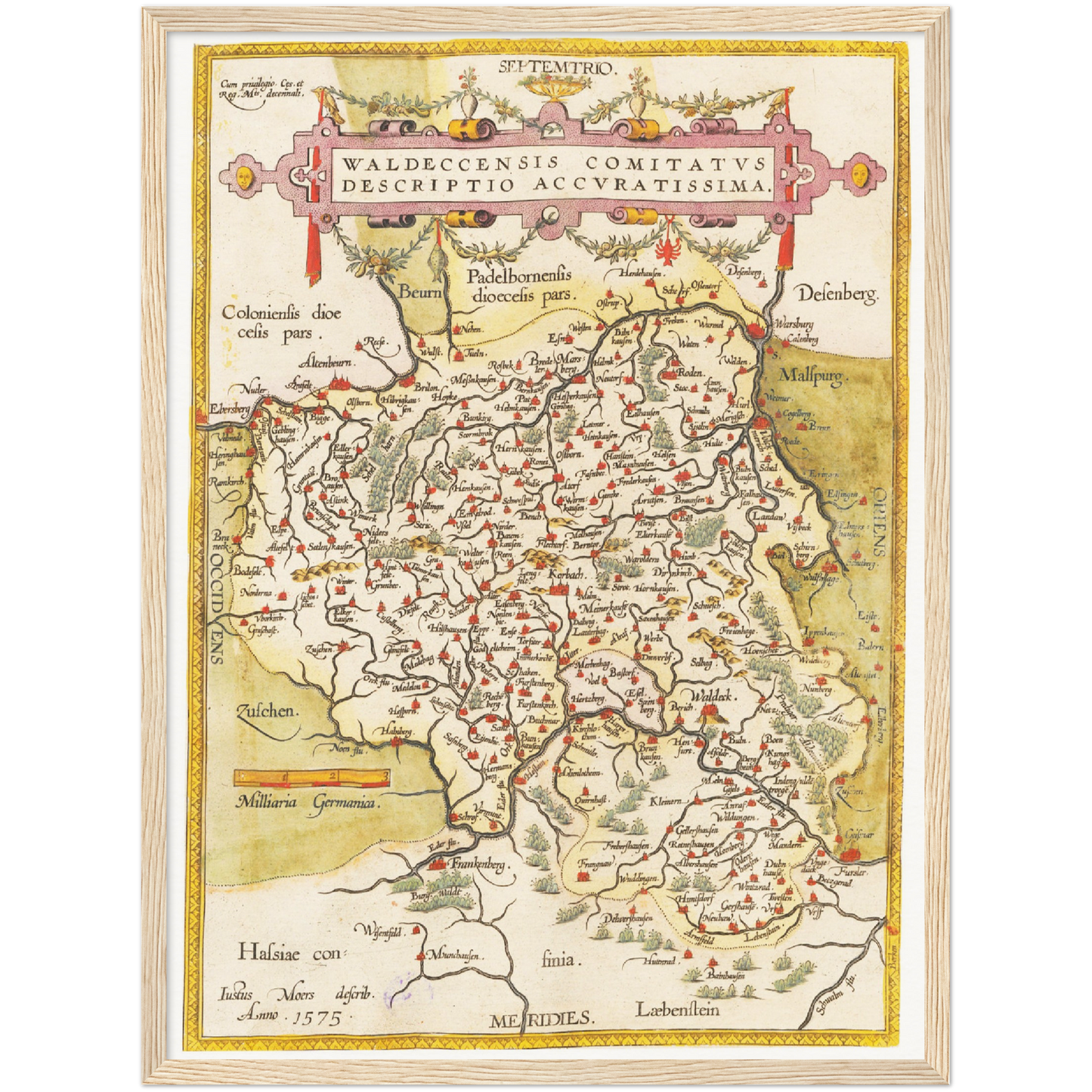 Historische Landkarte Waldeck um 1609