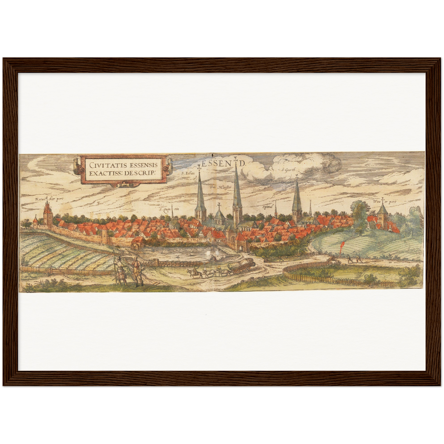 Historische Stadtansicht Essen um 1582