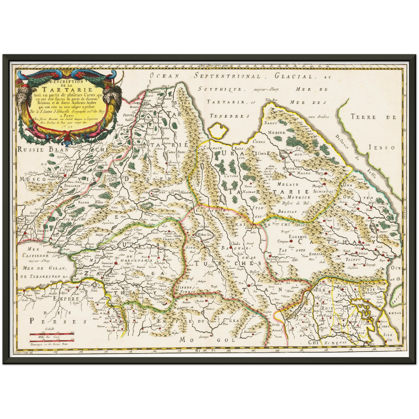 Historische Landkarte Tartarien um 1654