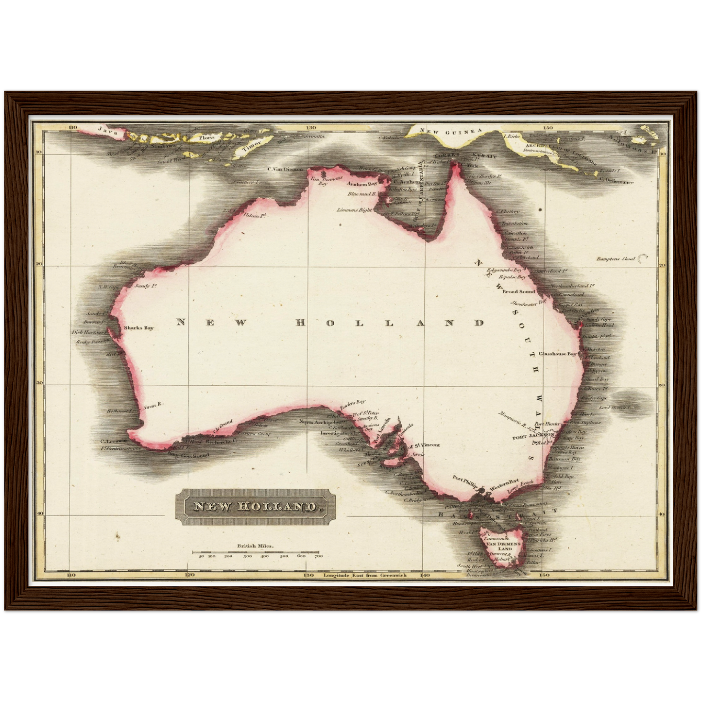 Historische Landkarte Australien um 1817