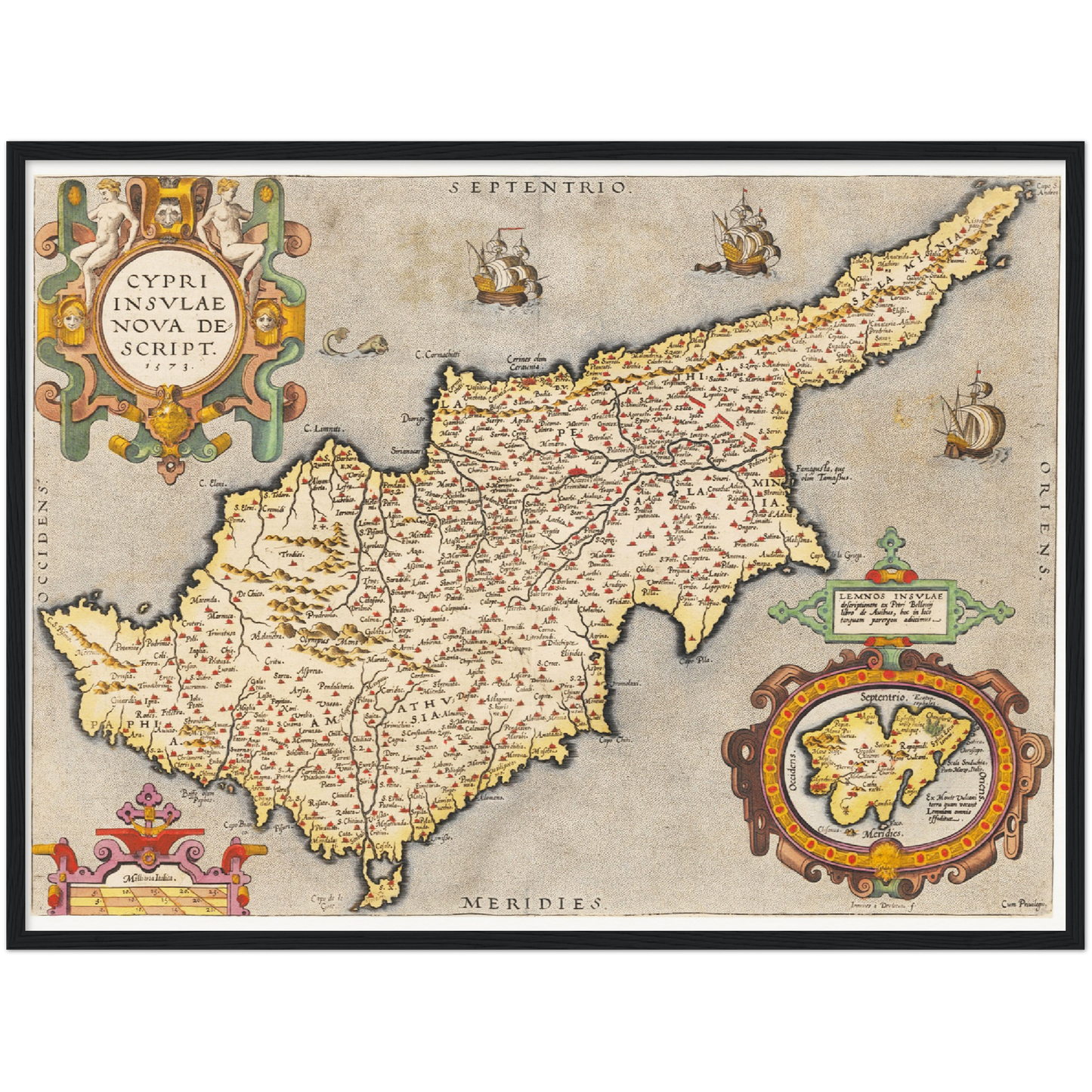 Historische Landkarte Zypern um 1609