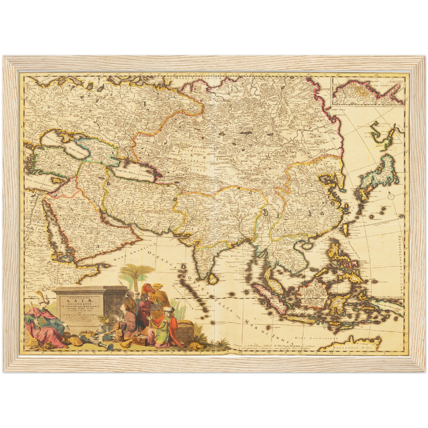 Historische Landkarte Asien um 1694