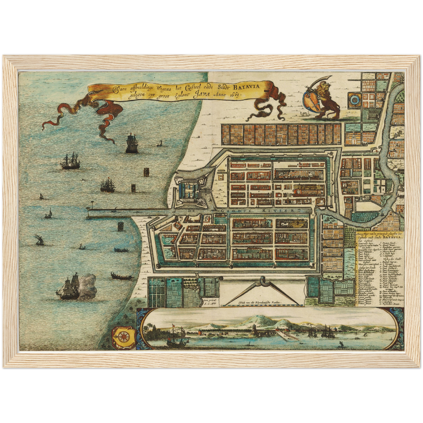 Historischer Stadtplan Jakarta um 1669