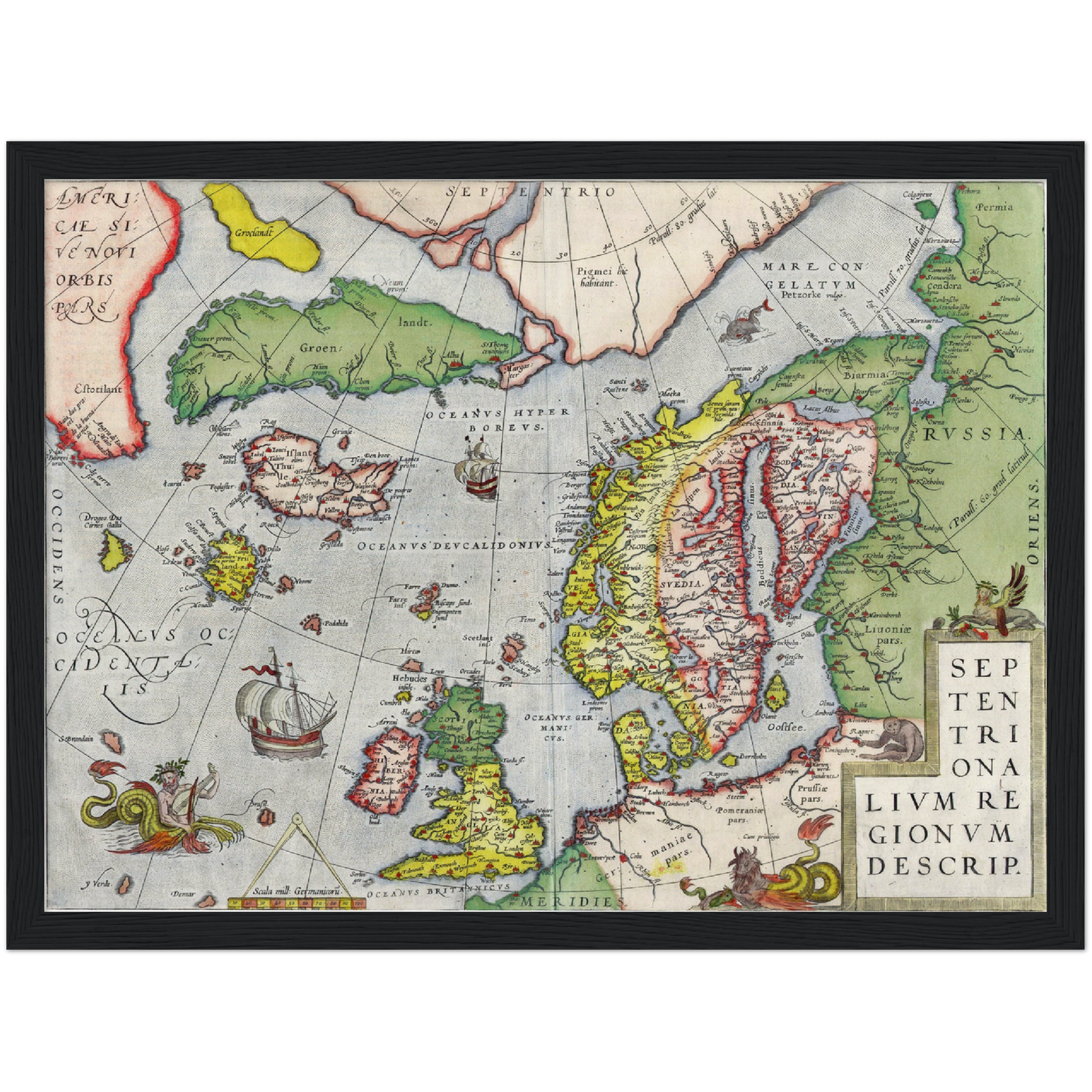 Historische Landkarte Nordeuropa um 1580