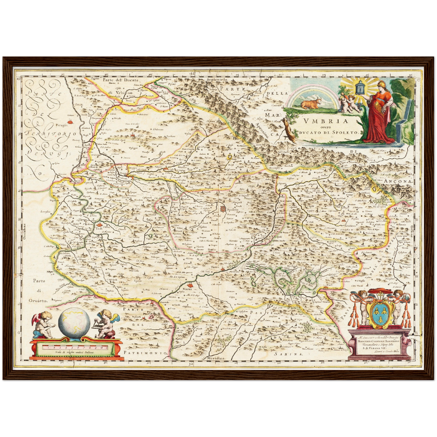 Historische Landkarte Umbrien um 1662