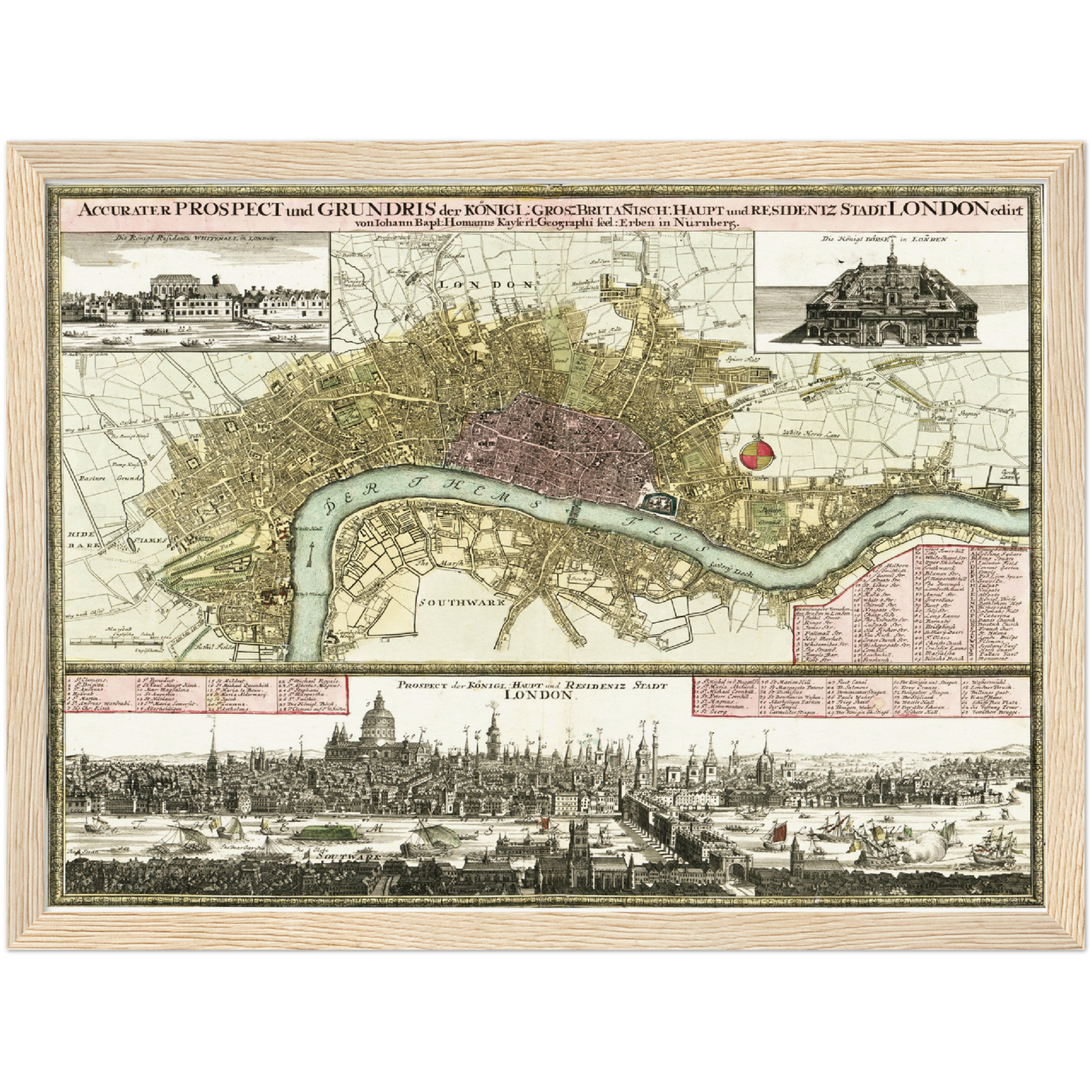 Historischer Stadtplan London um 1750