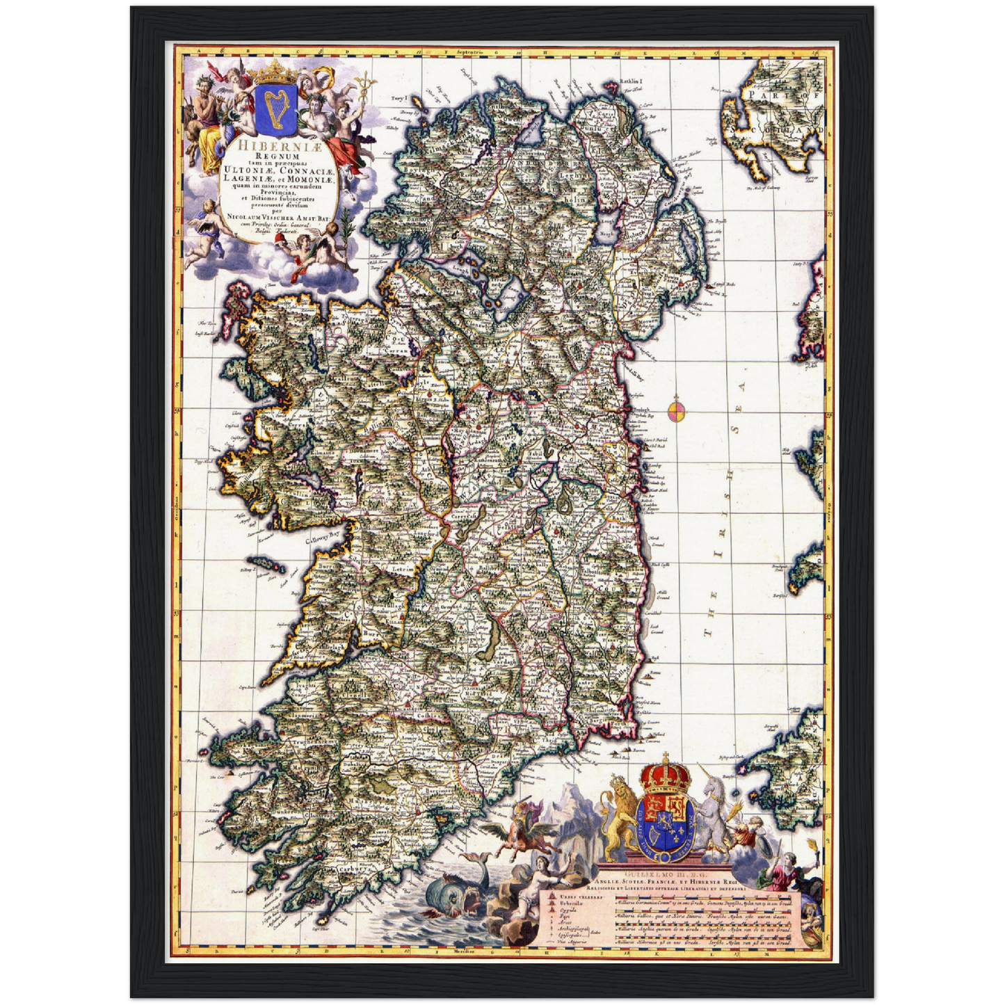 Historische Landkarte Irland um 1646