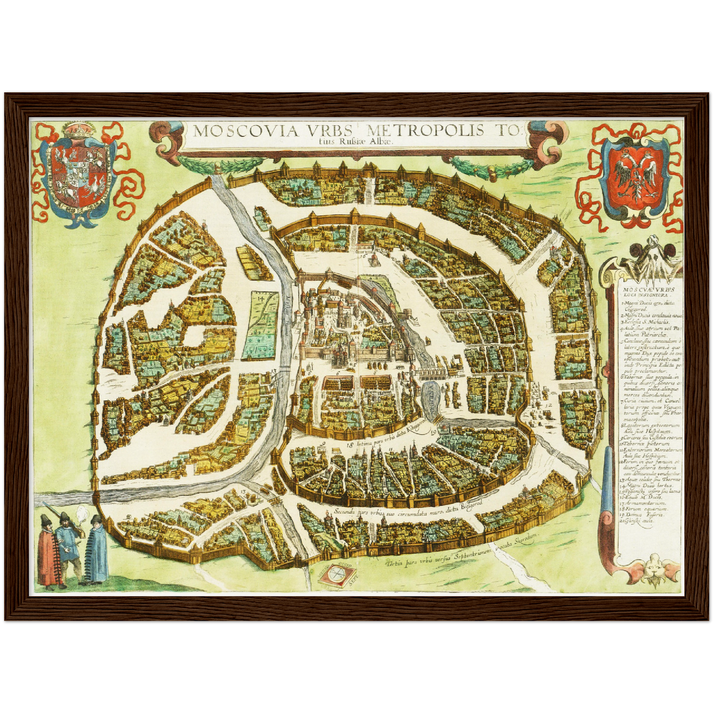 Historischer Stadtplan Moskau um 1612