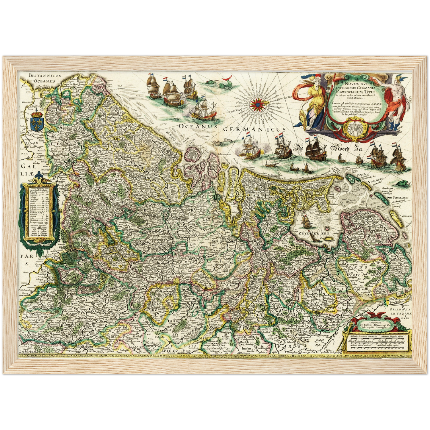 Historische Landkarte Niederlande um 1647