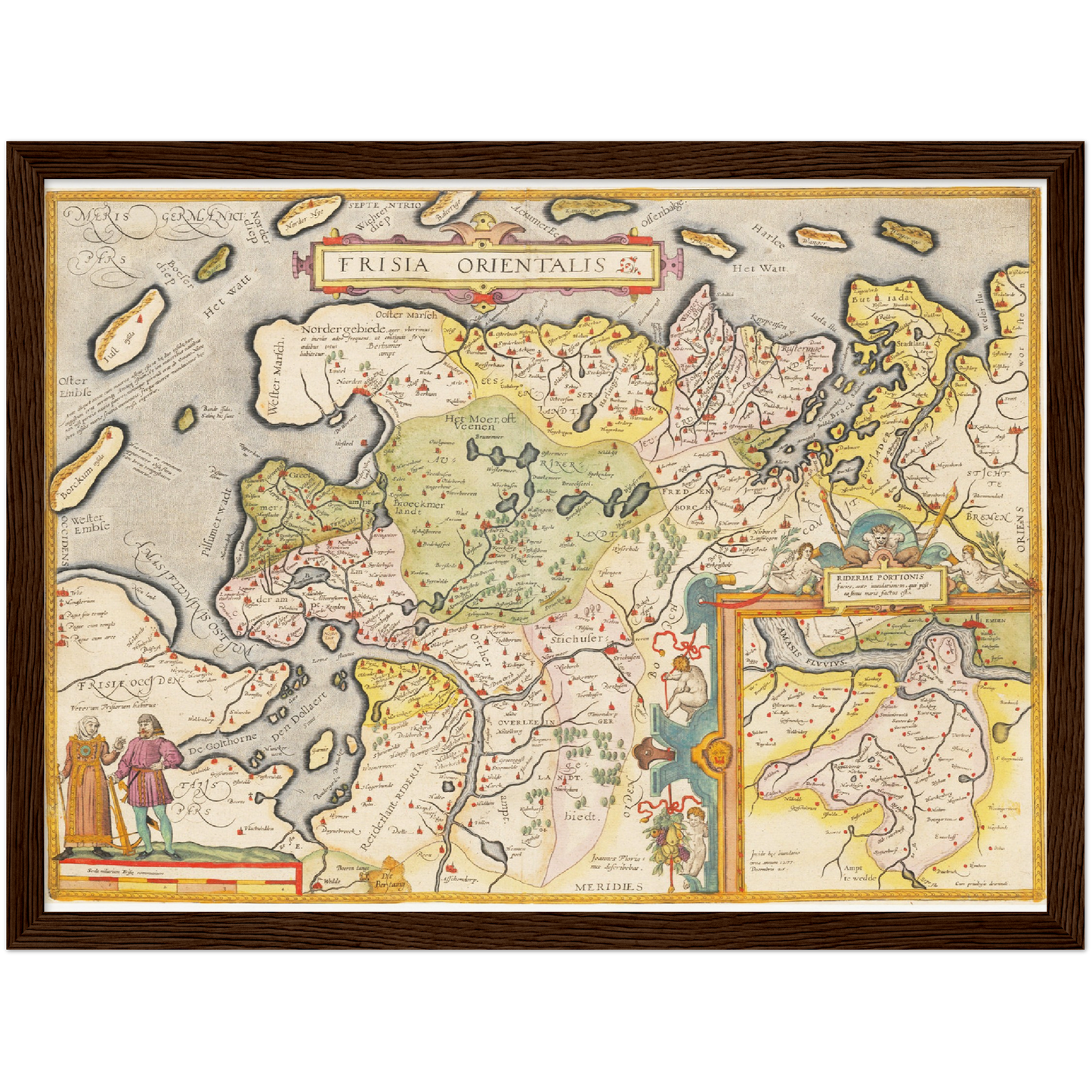 Historische Landkarte Ostfriesland um 1609