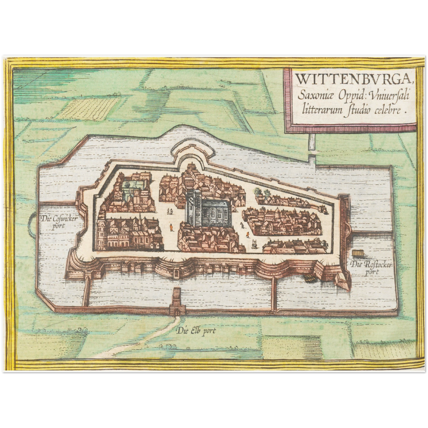 Historische Stadtansicht Wittenberg um 1570