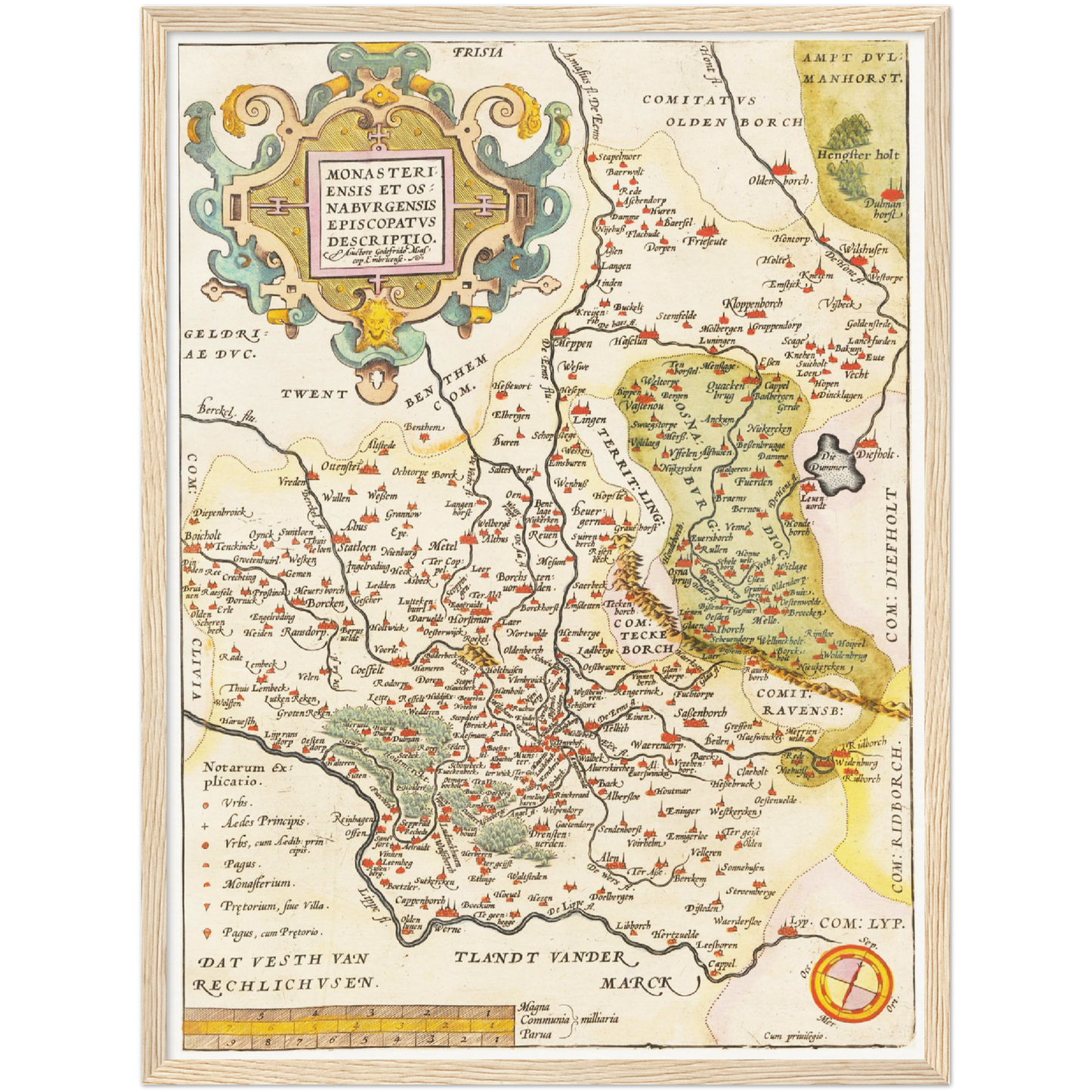 Historische Landkarte Osnabrück um 1609
