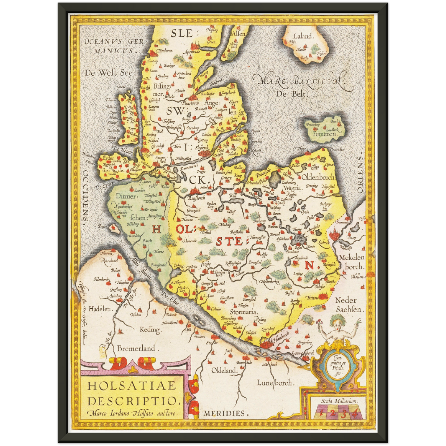 Historische Landkarte Holstein um 1609